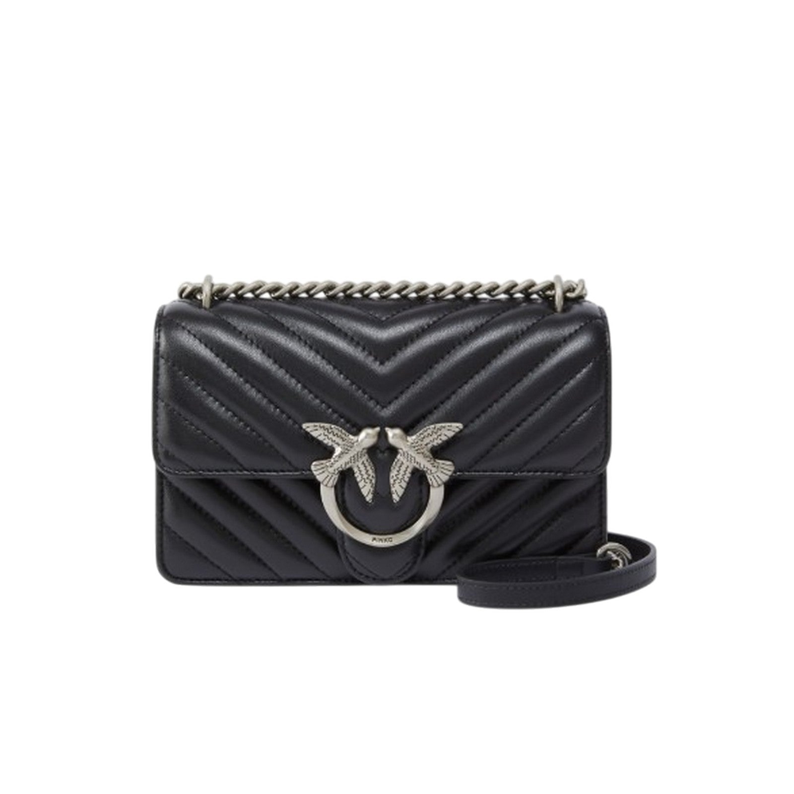 Pinko Shoulder Bags Woman  - Love One Mini Dc Sheep Nappa - Black In Black