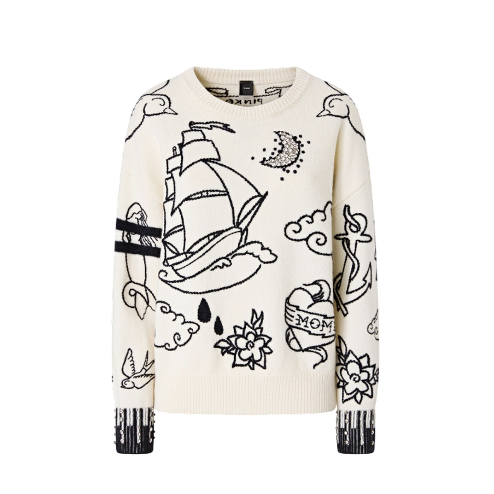 Womens knitwear Pinko - andros mesh cordon - white