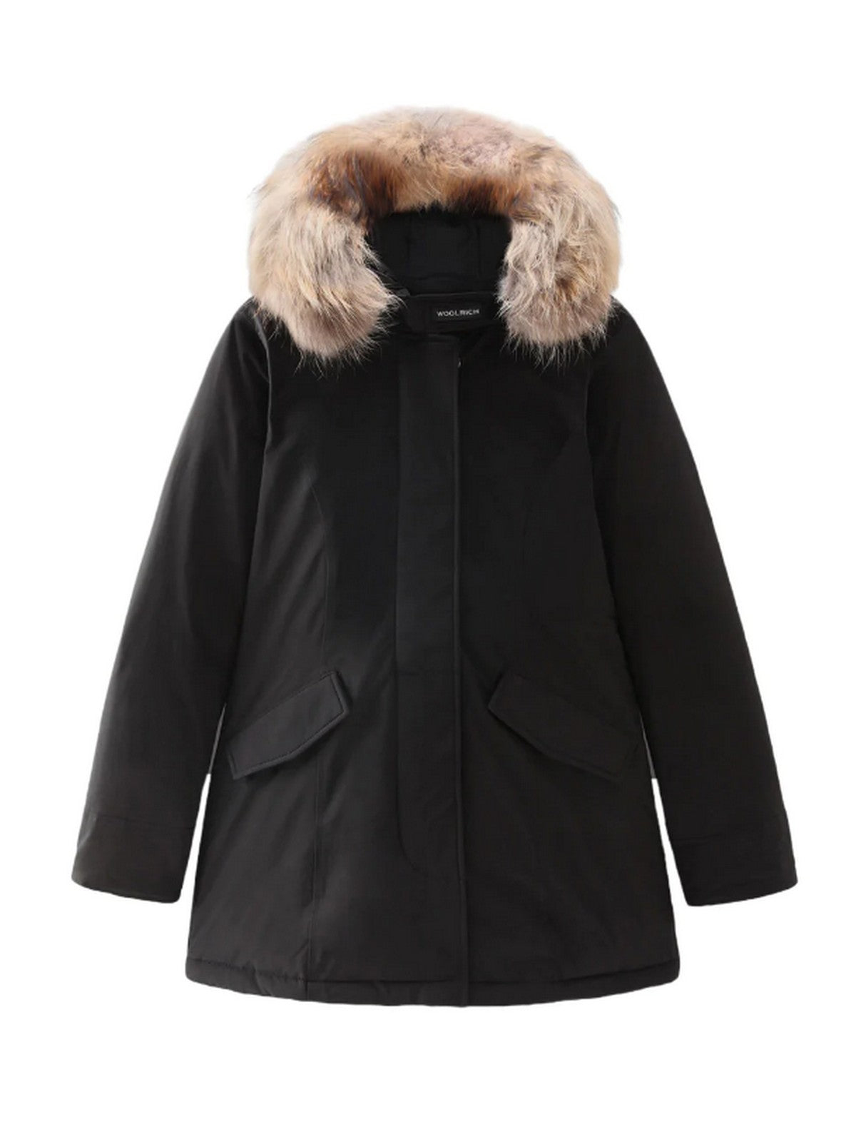 Woolrich Arctic Parka In Ramar Cloth With Removable Fur In Black