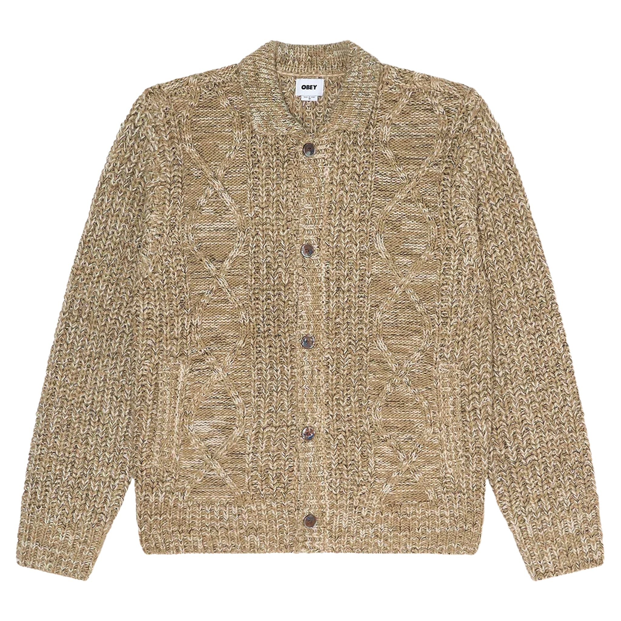 Cardigan Obey isar bouton vers le haut pull - argent sauge multi