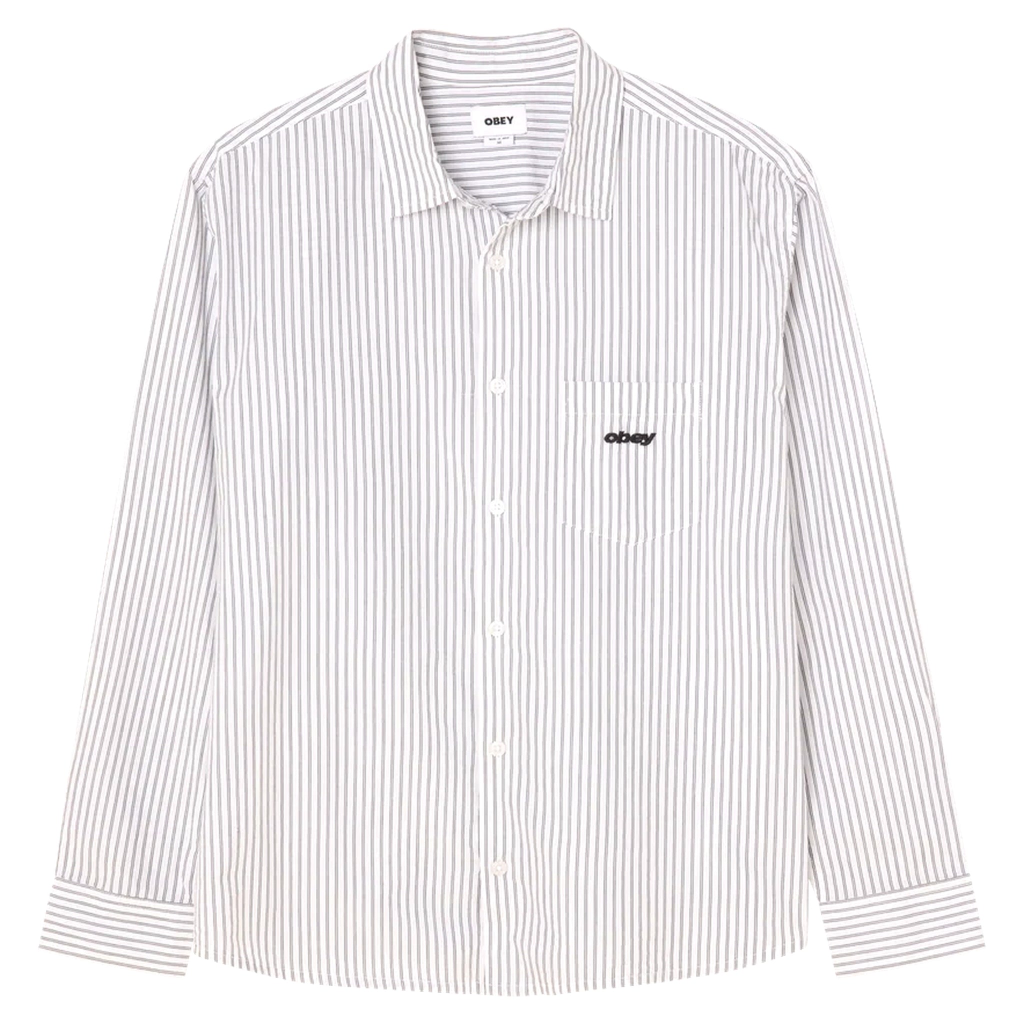 Chemise Obey waliam tisse ls - blanc multi
