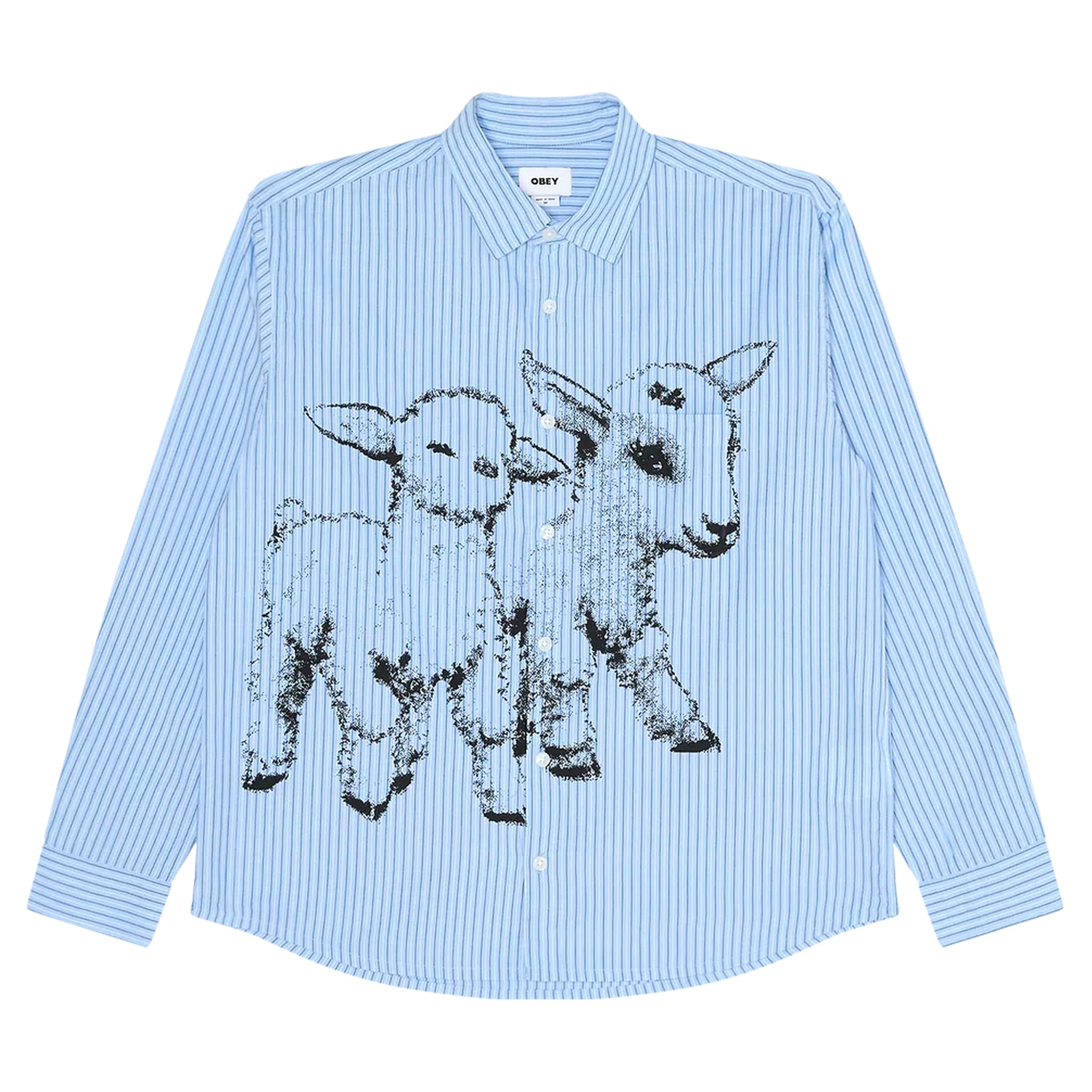 Chemise Obey ls - bleu clair