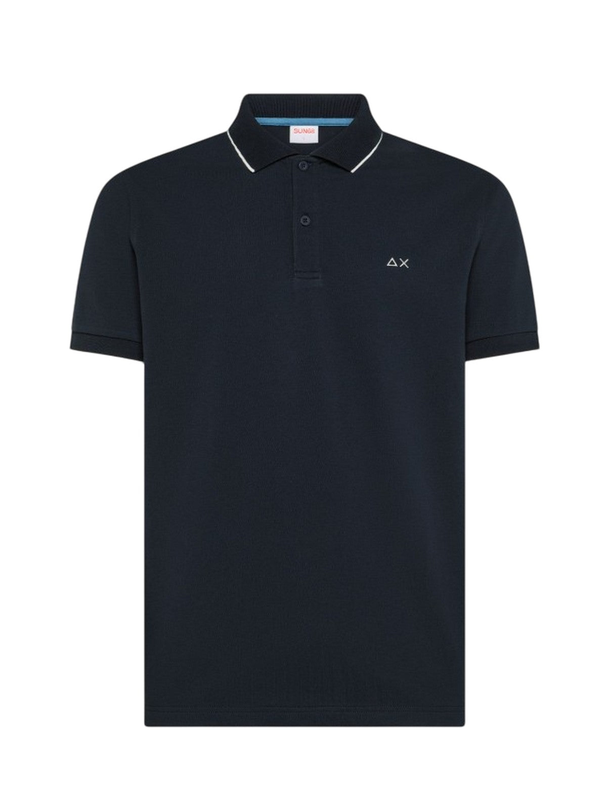 polo mann Sun68 - Polo kleiner Streifen auf Kragen - blau