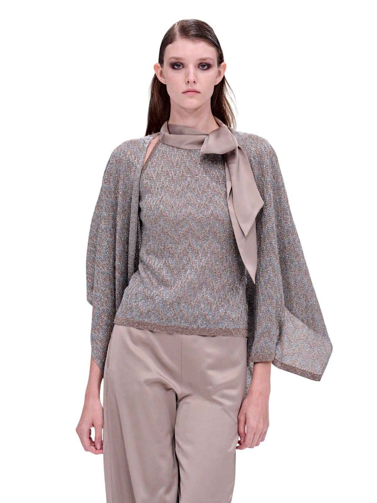 Canotte e top donna d.exterior - z-line lux top fiocco - beige
