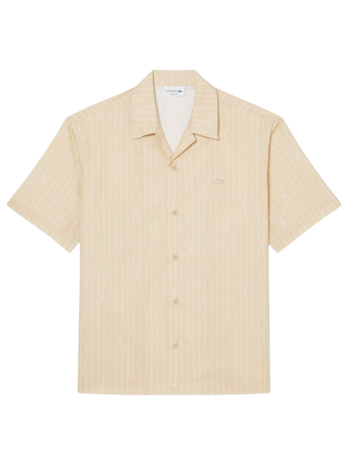 chemises decontractees homme Lacoste - chemise a manches courtes - beige