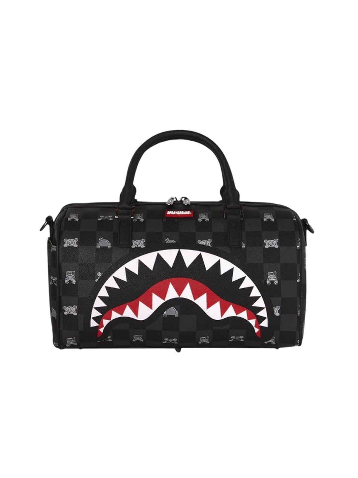 andere (hand- en schoudertassen) unisex Sprayground - grijze peekig karakter controle mini duffel - zwart