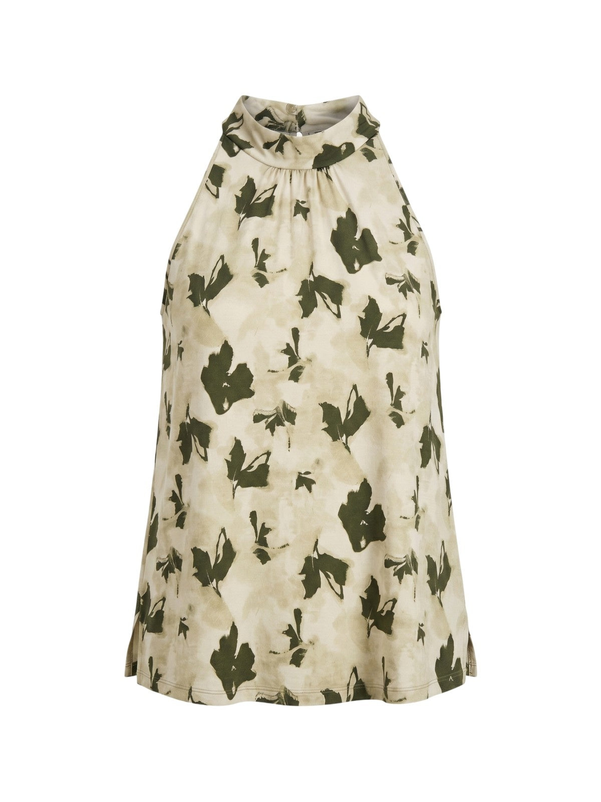 kano's en top vrouw Maria Bellentani - haltertop in jersey - beige