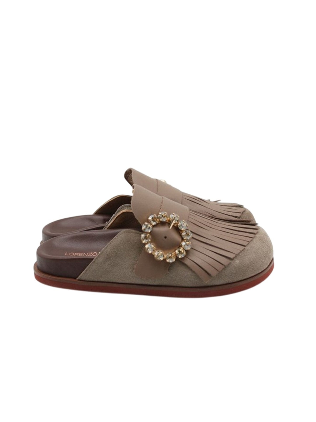 Slippers voor dames Lorenzo Mari - velour duif - grijs