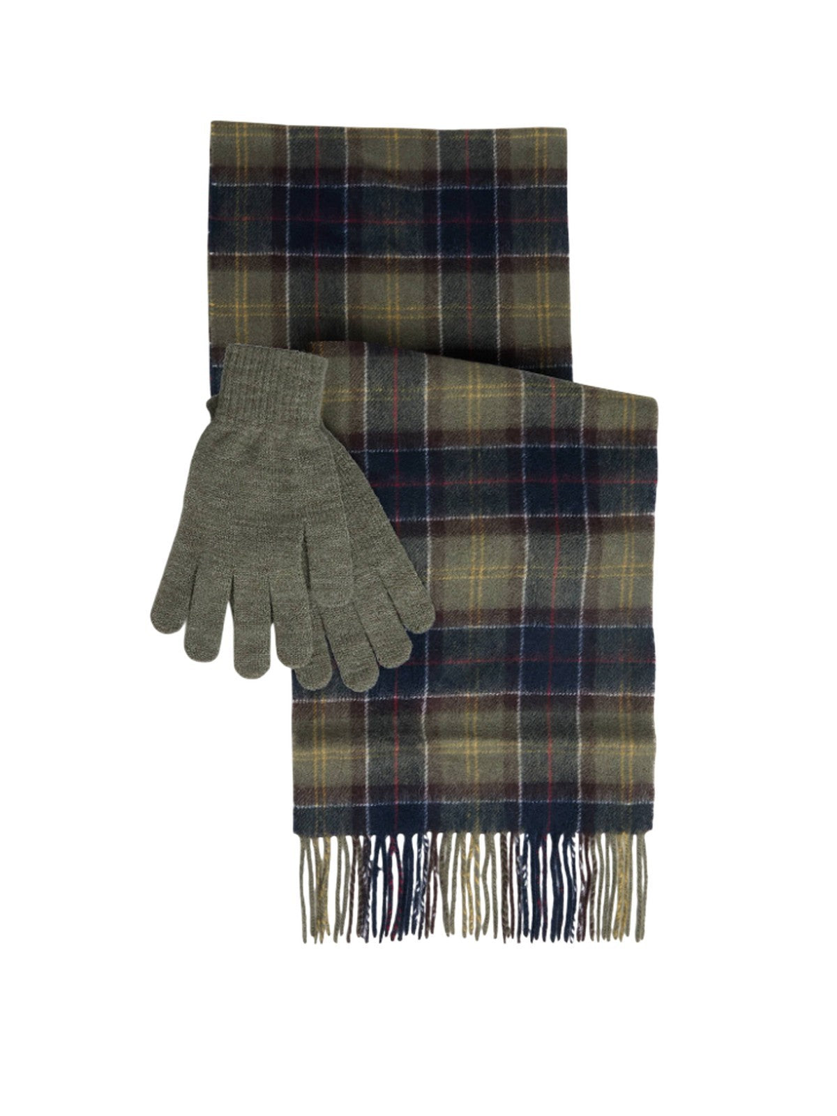 Andere (accessoires) mens Barbour International - Tartan sjaal & handschoenen geschenk - olijf
