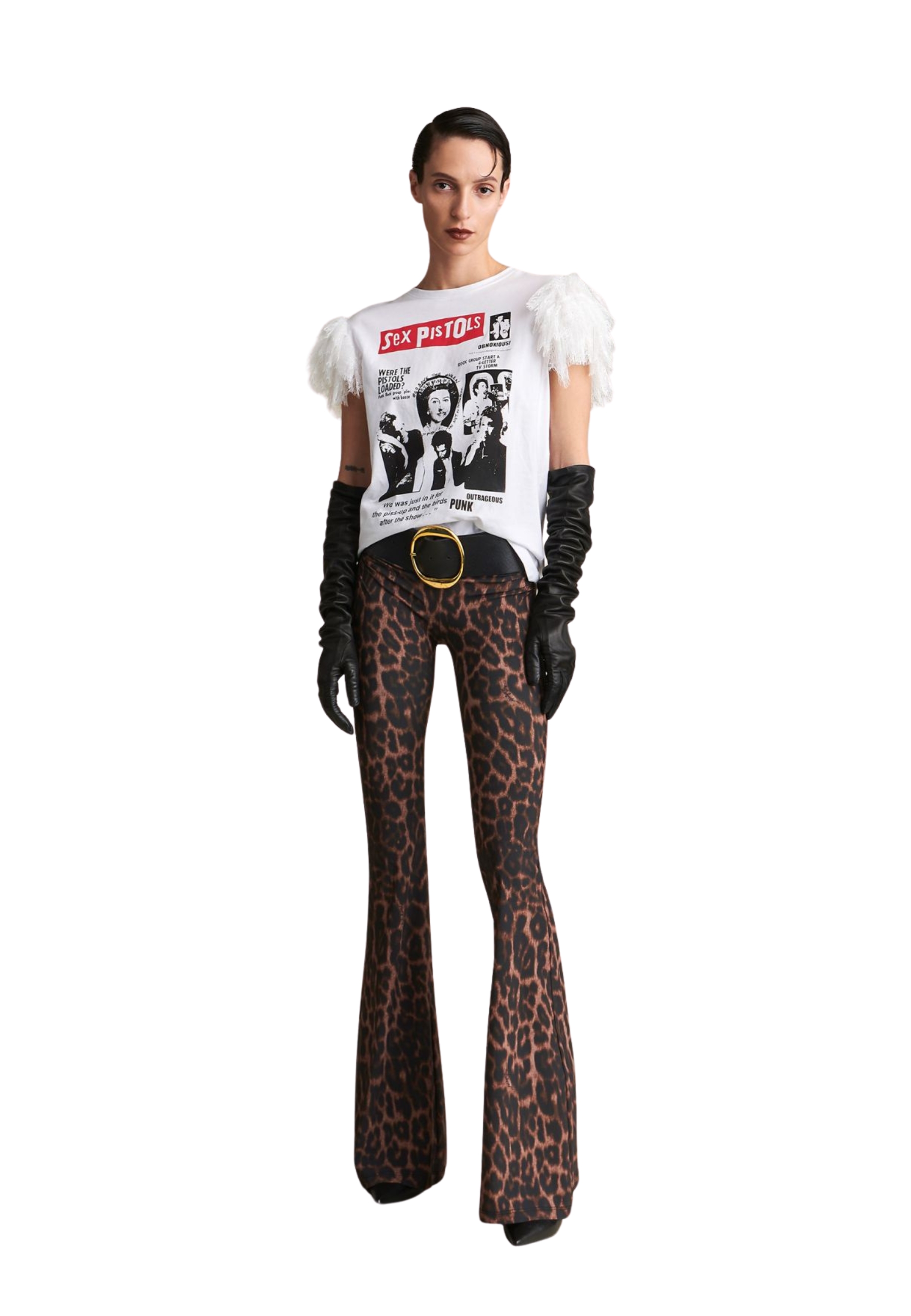 Aniye By Flared Woman Leopard In White