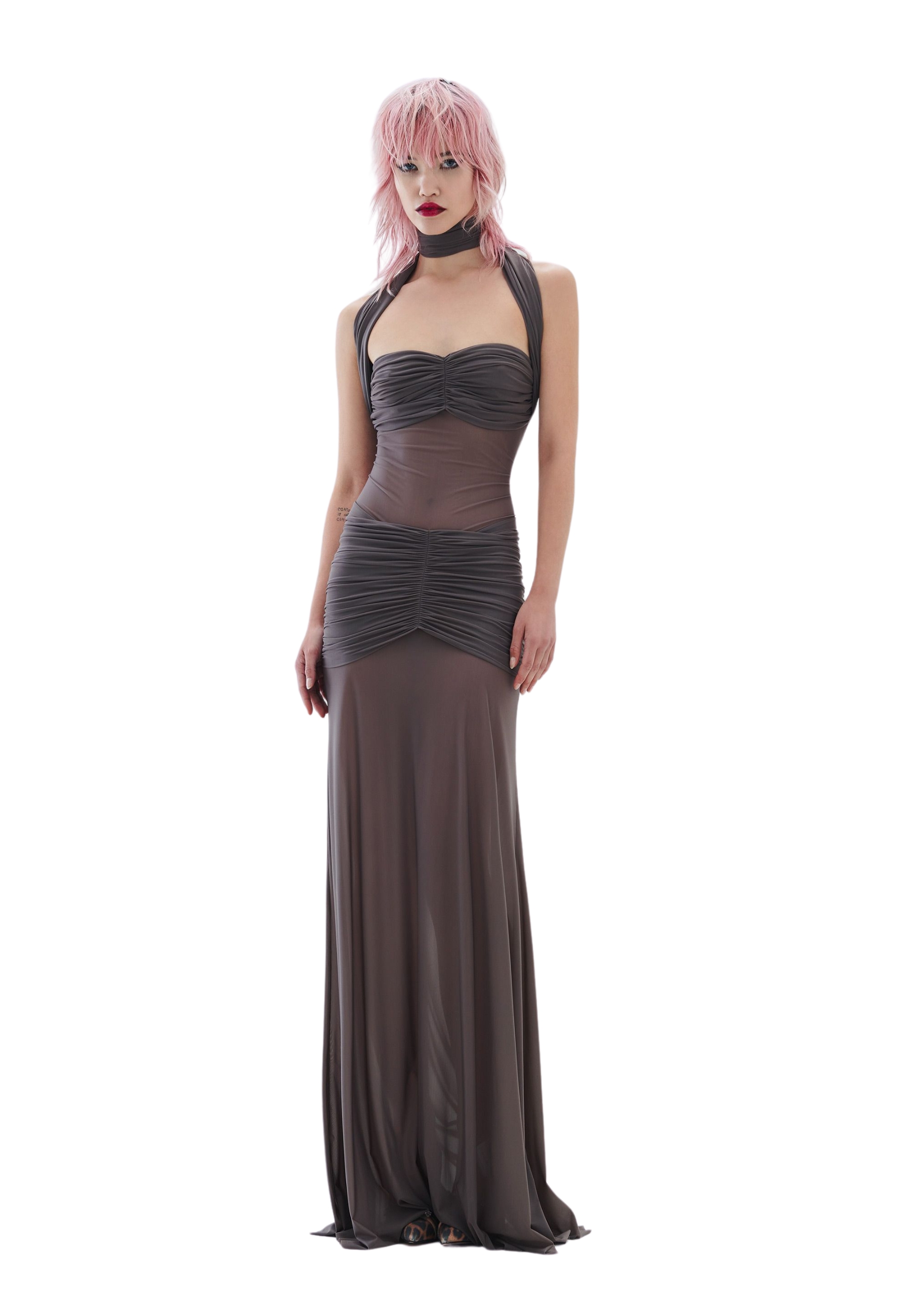Aniye By Women's Dress  Heart Neckline In Brown