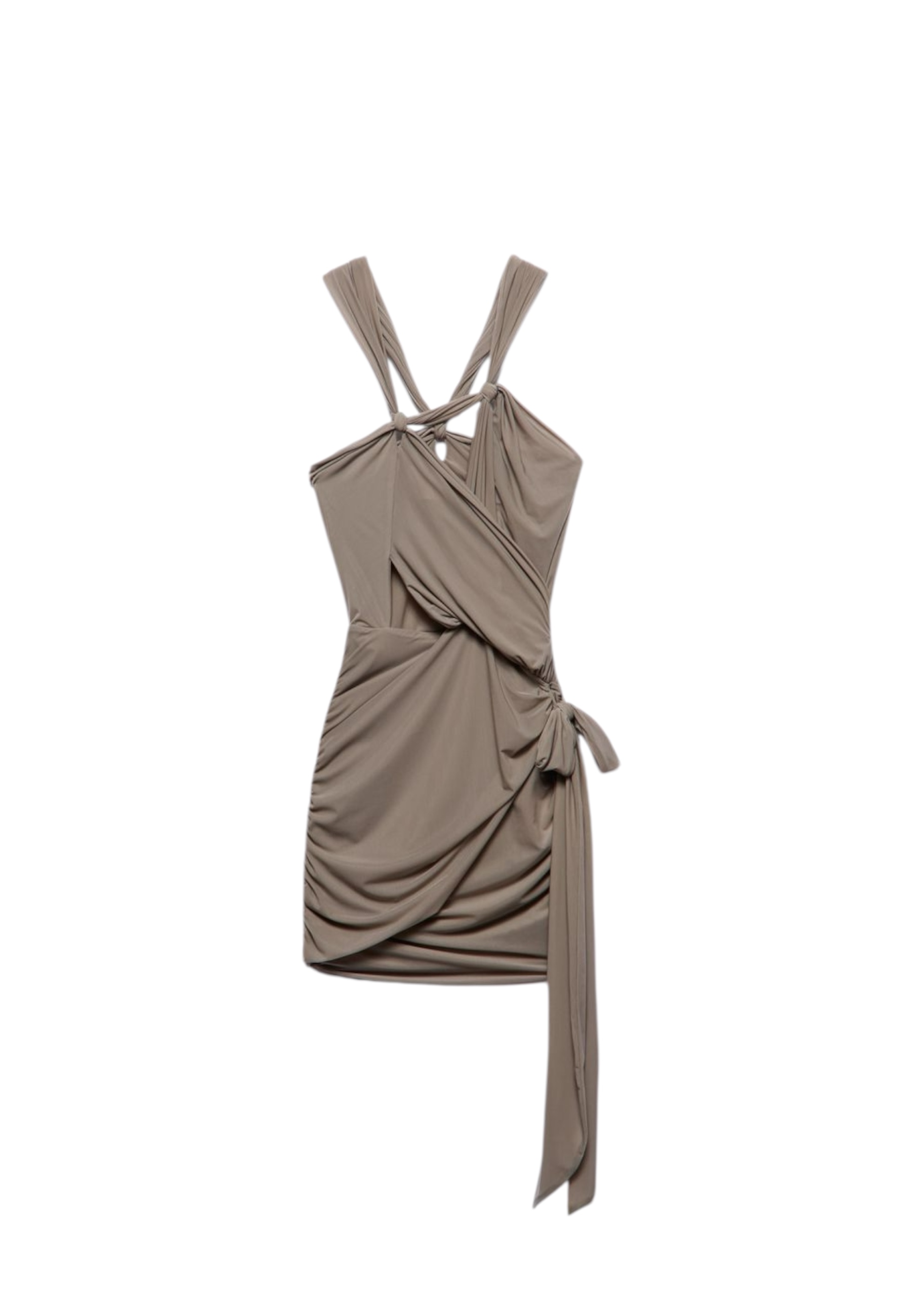 Short V-neck Dress Woman Aniye By with drapery