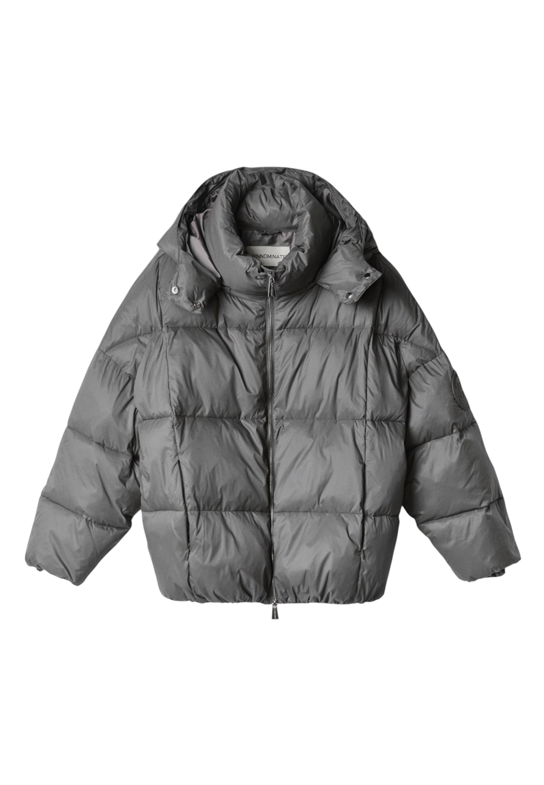 Hinnominate Down Jacket With Hood Woman  Over In Gray