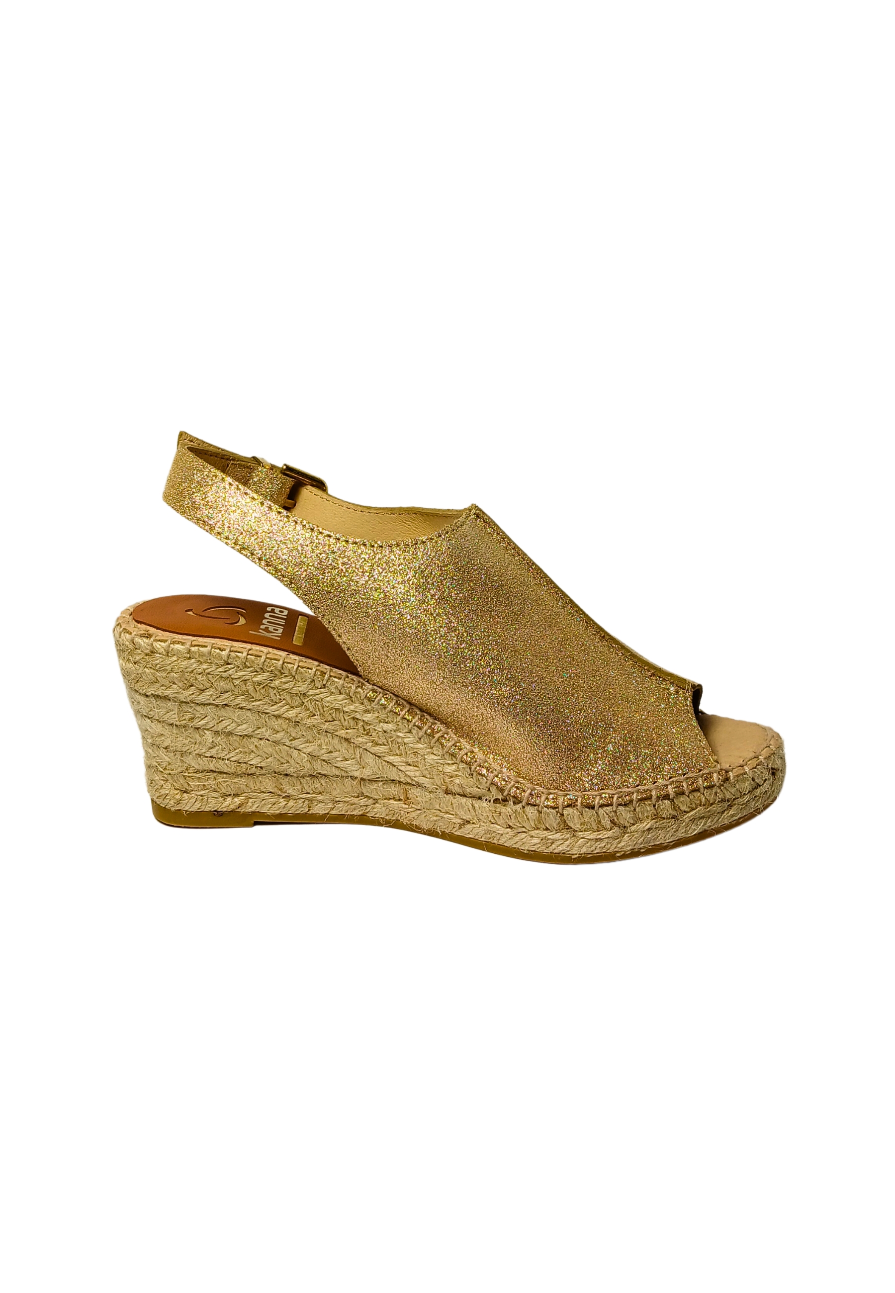 Kanna Women's Shoes  Sandal Chianti Oro-zeppa And Strap Closure In Gold