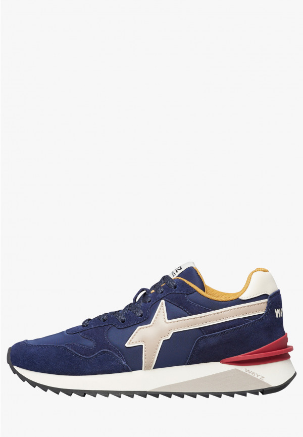 W6yz Men's Sneakers  Yak-m 2015185262c52 Navy-beige In Blue