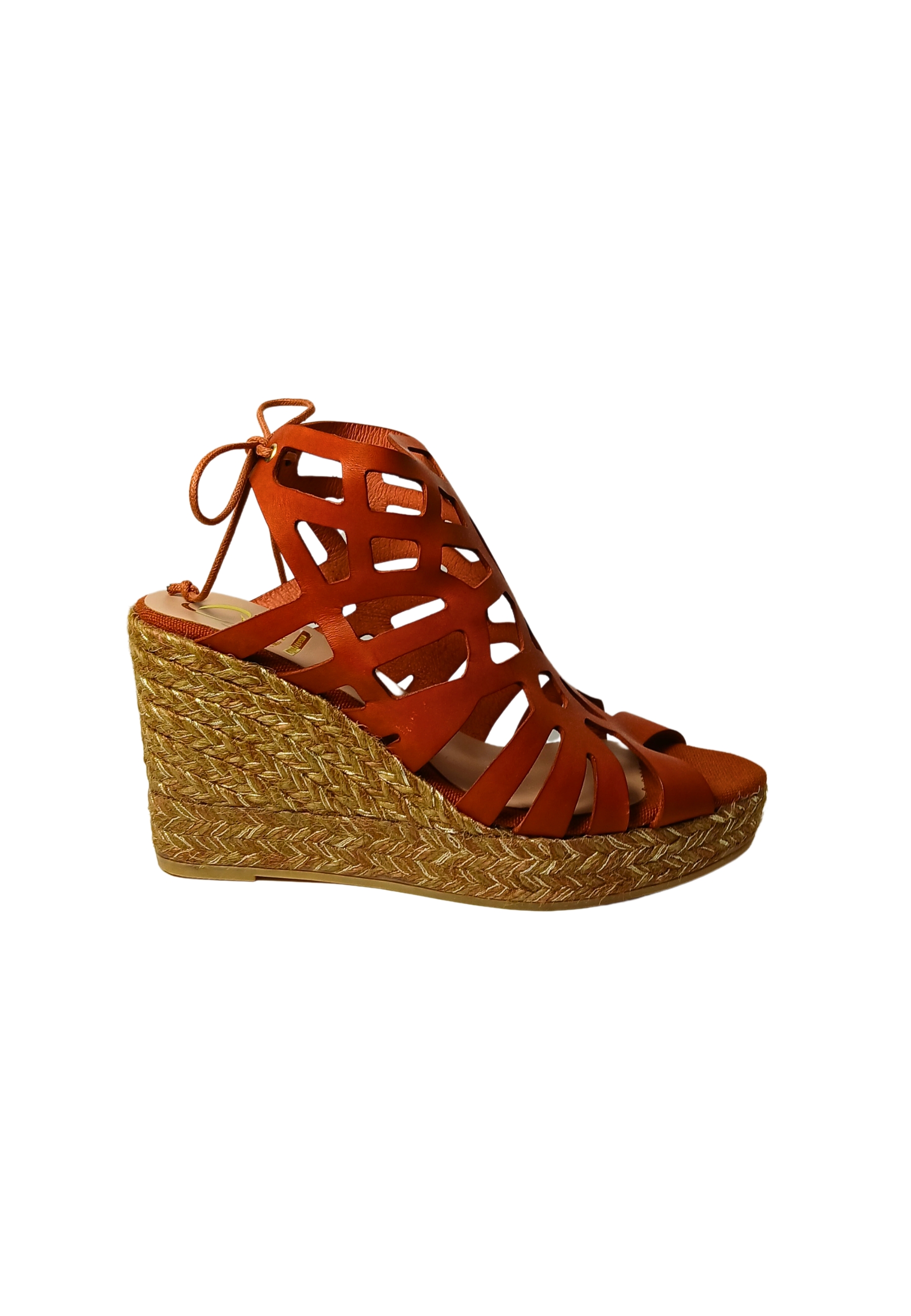 Kanna Women's Shoes  Argilla-zeppa Perforated Sandal In Red