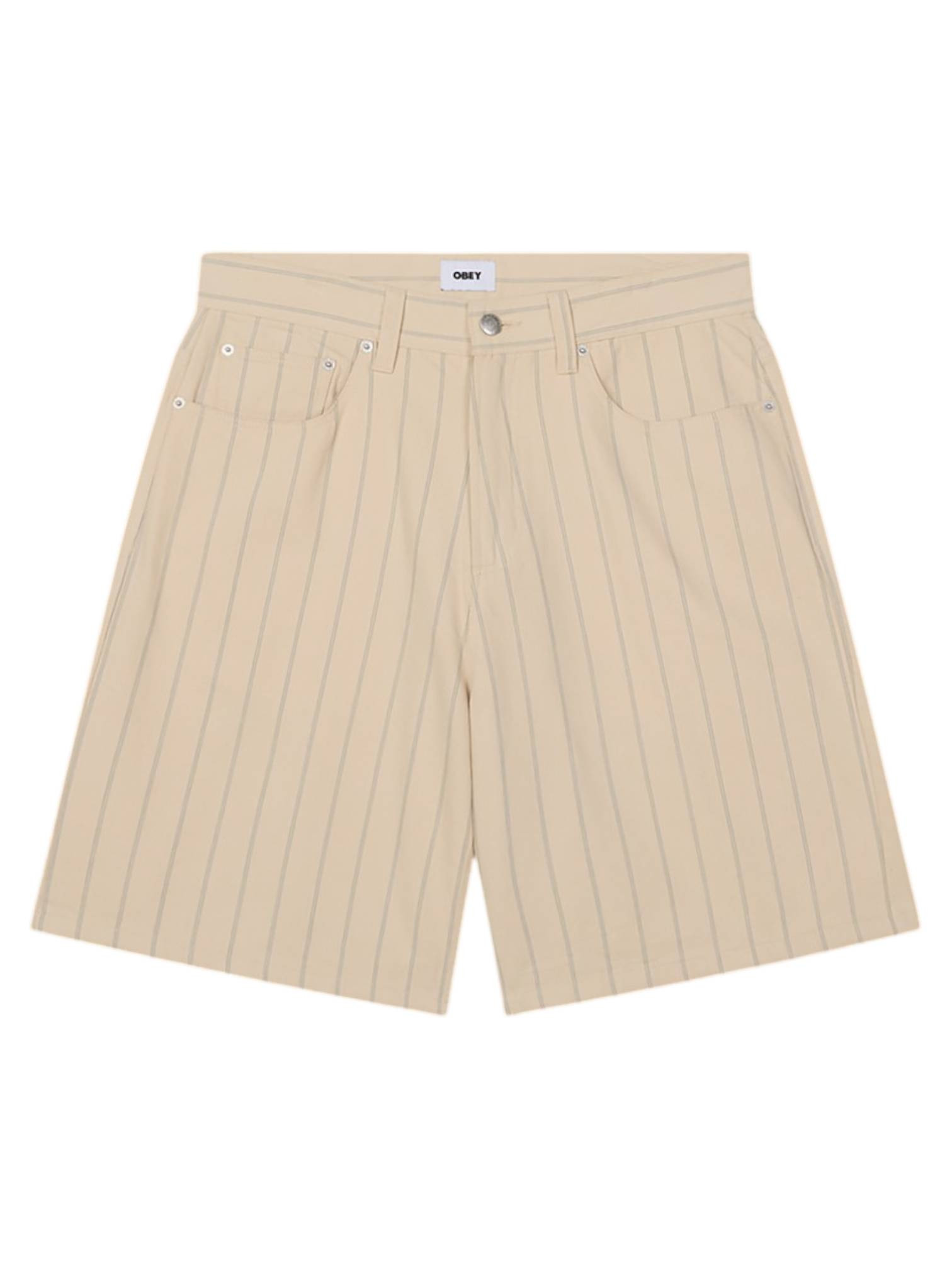 Obey Short raye en jean denim raye - pelican multi