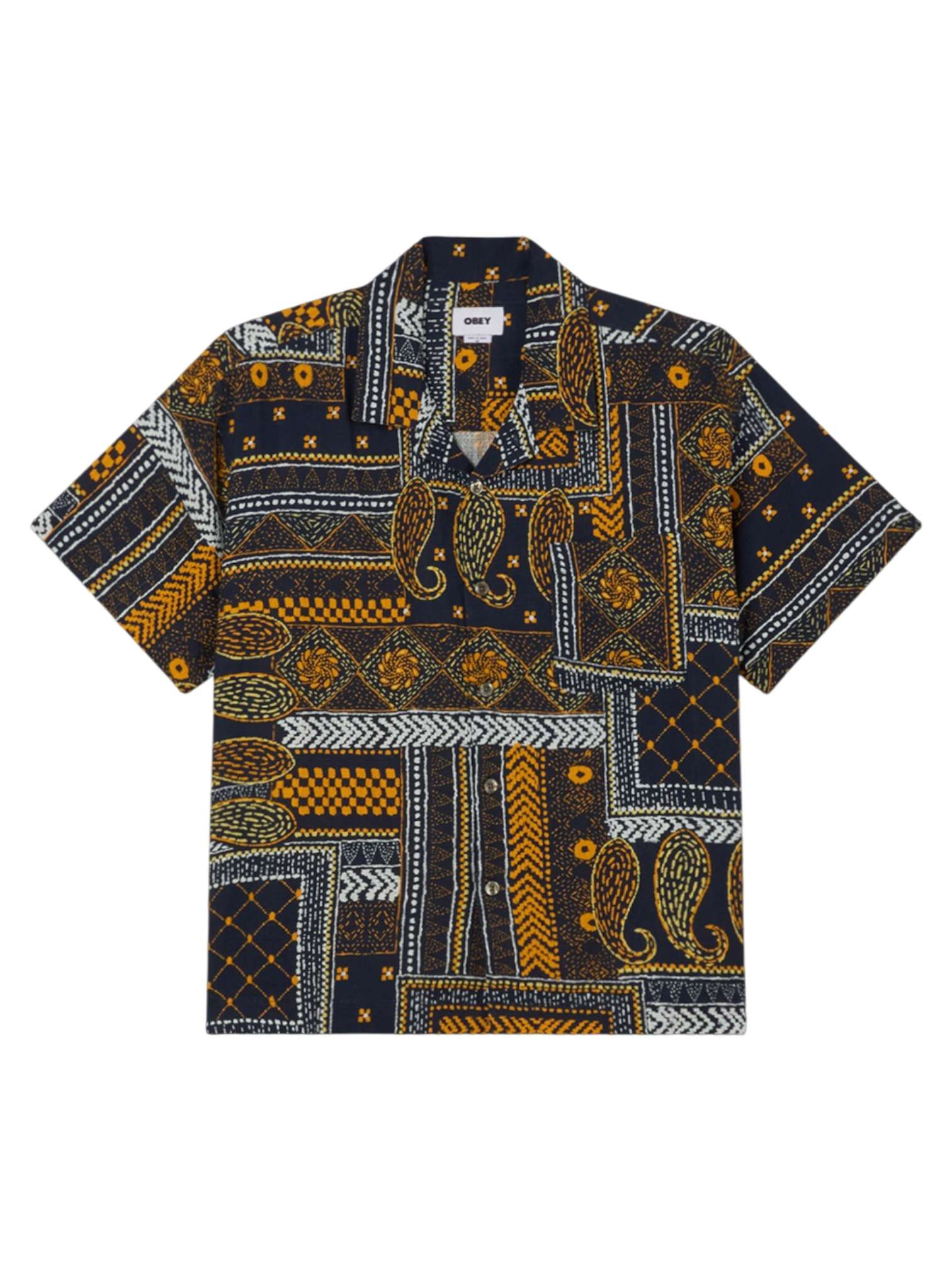 Obey Chemise Cuban Archie manches courtes - marine multi