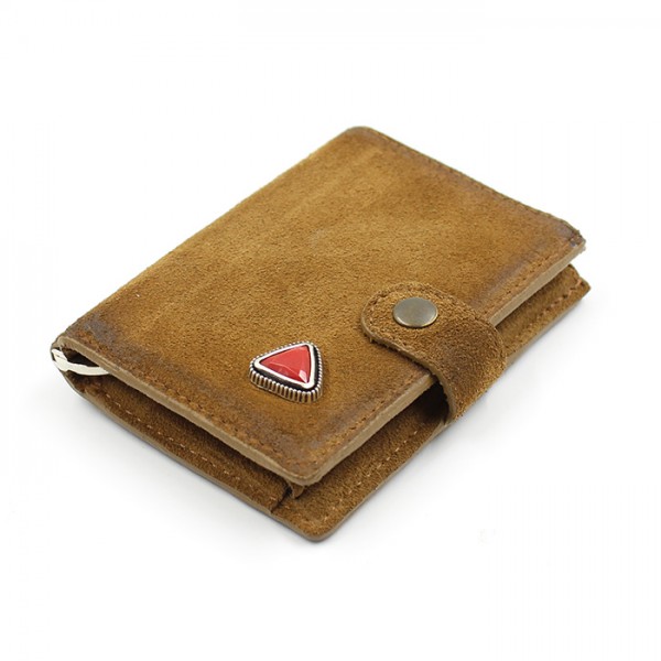 IClutch Adult unisex card holder Kjore Project Cabochon in suede leather