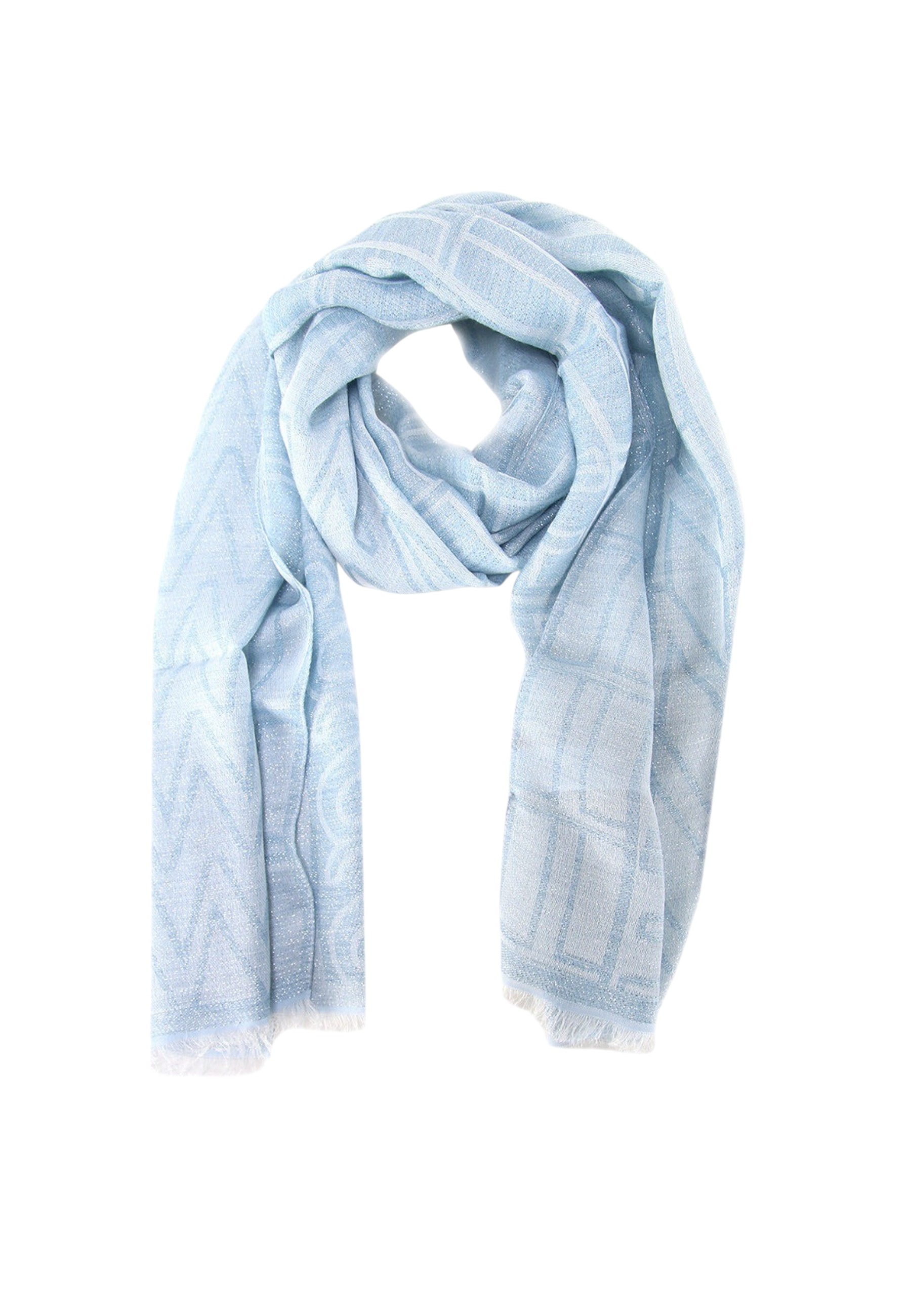 Twinset Pattern Scarf In Blue
