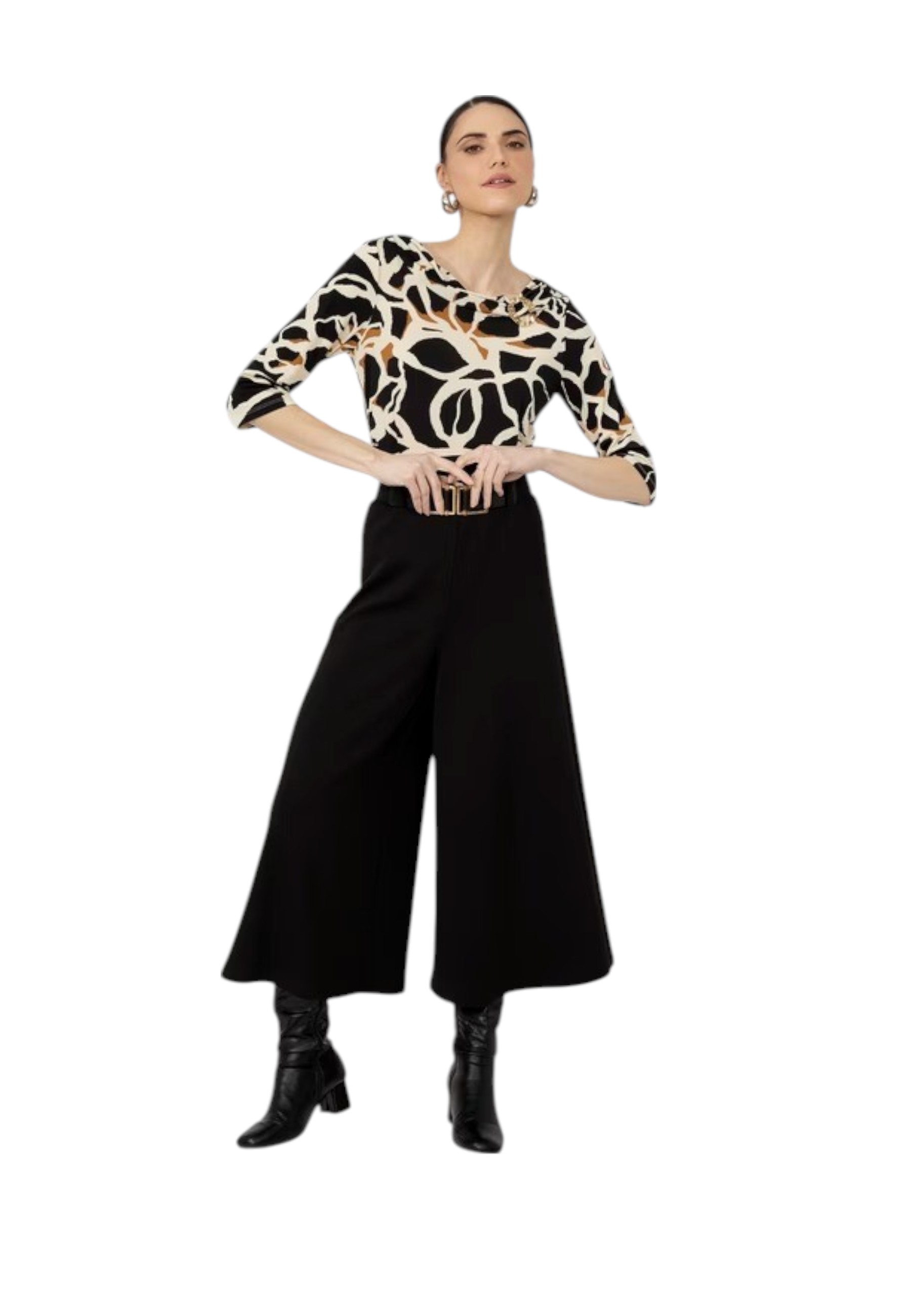 Women's trousers with belt Frank Lyman 253206 cropped