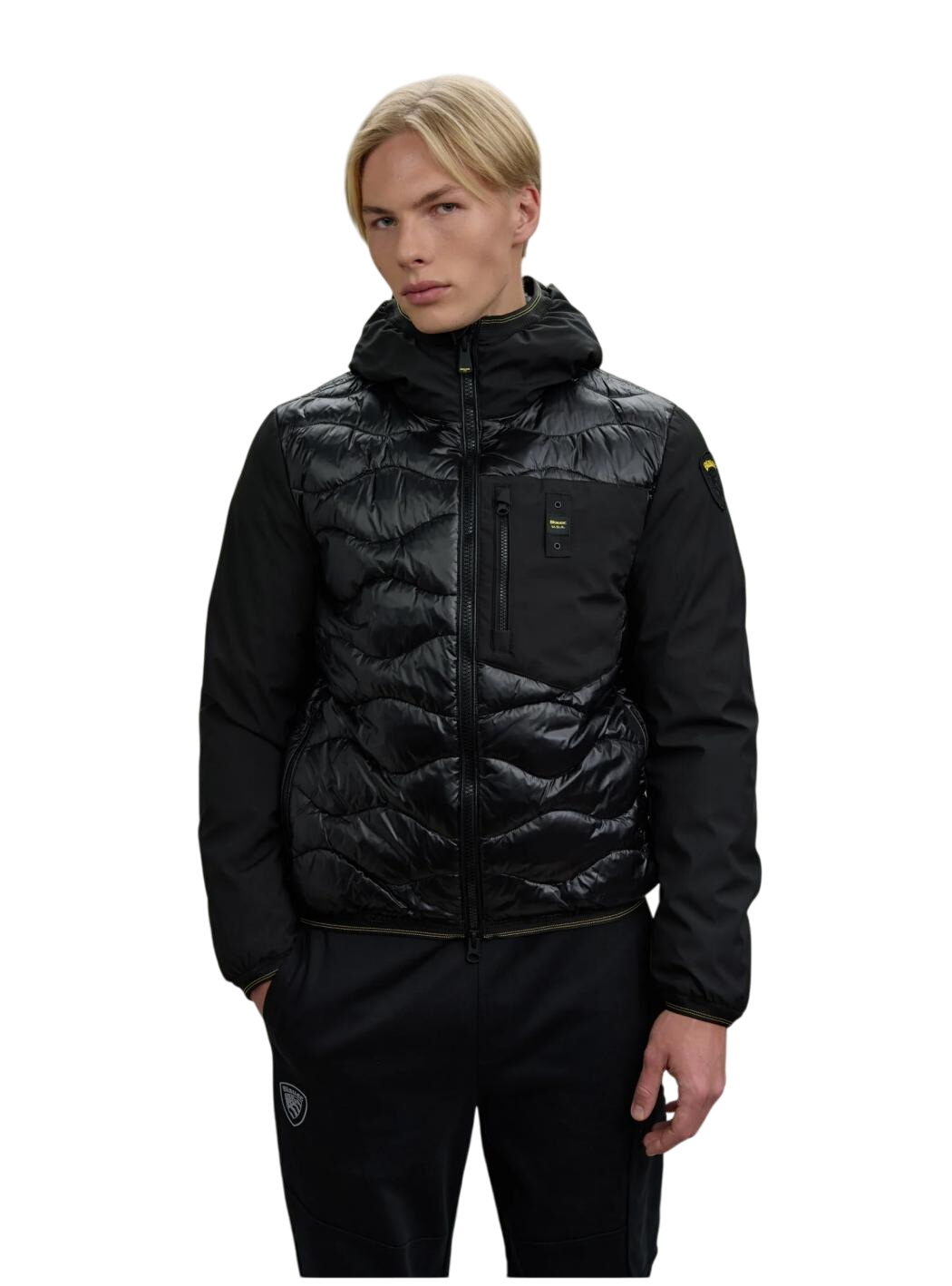 Blauer Jacket Man Down Jacket Mixed Filling Albert 25wbluc08078-006355 999 In Black
