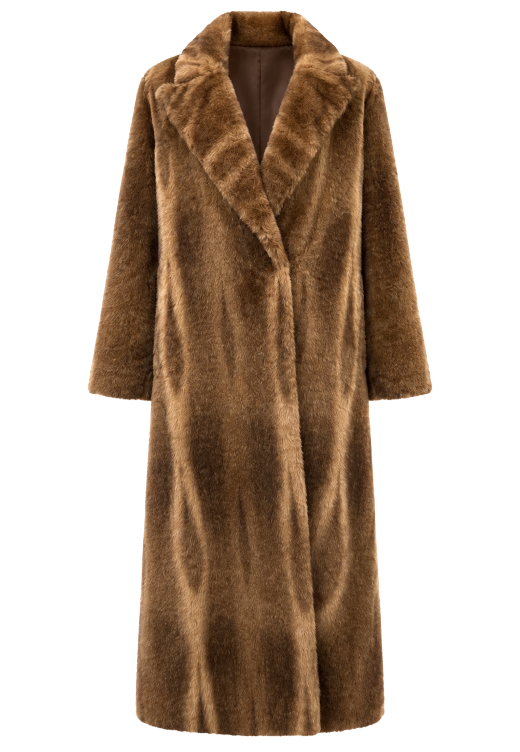 Phisique Du Role Long Coat  Eco-fur In Brown