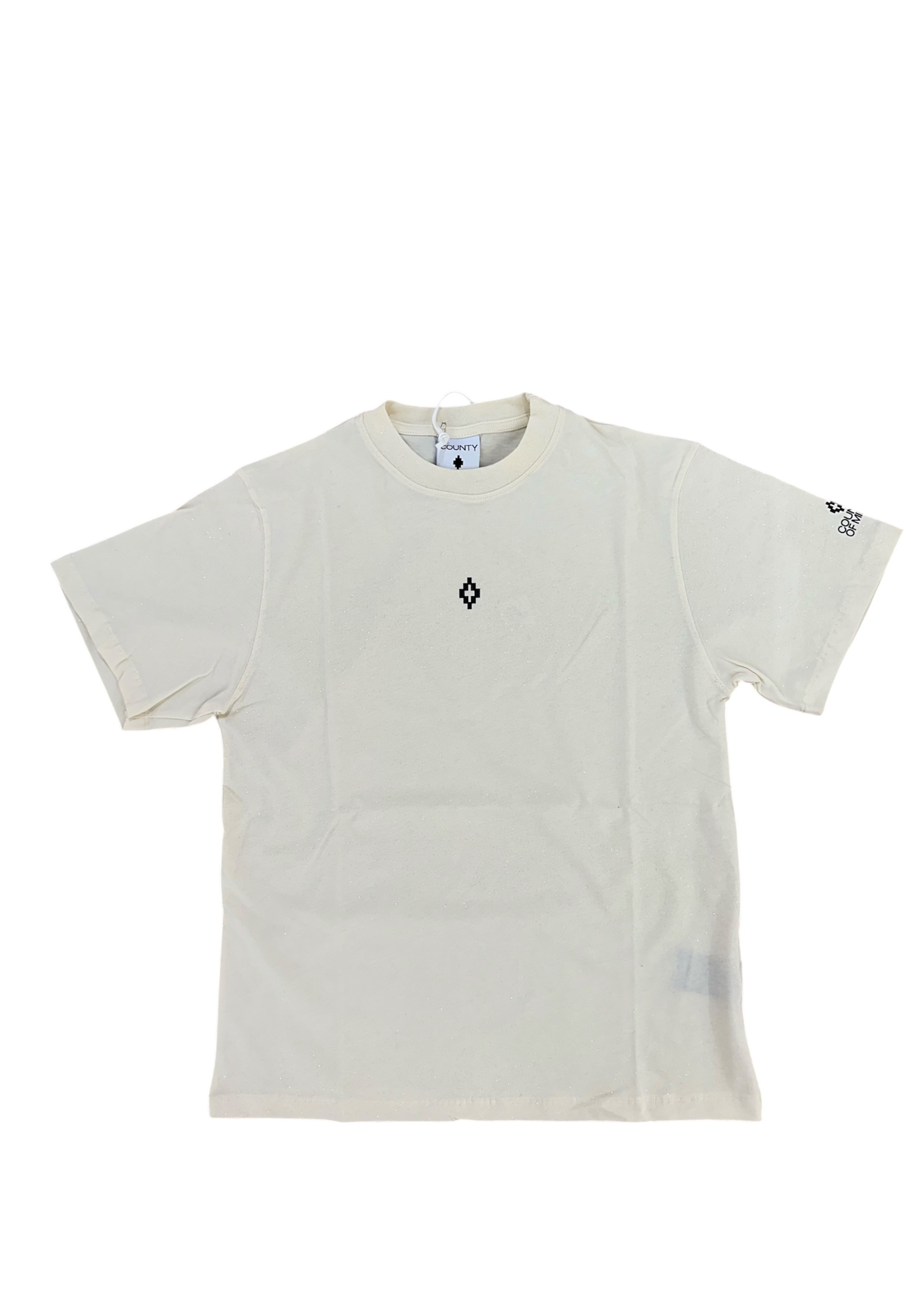 County Of Milan T-shirt Lurex Woman  Black Logo In White