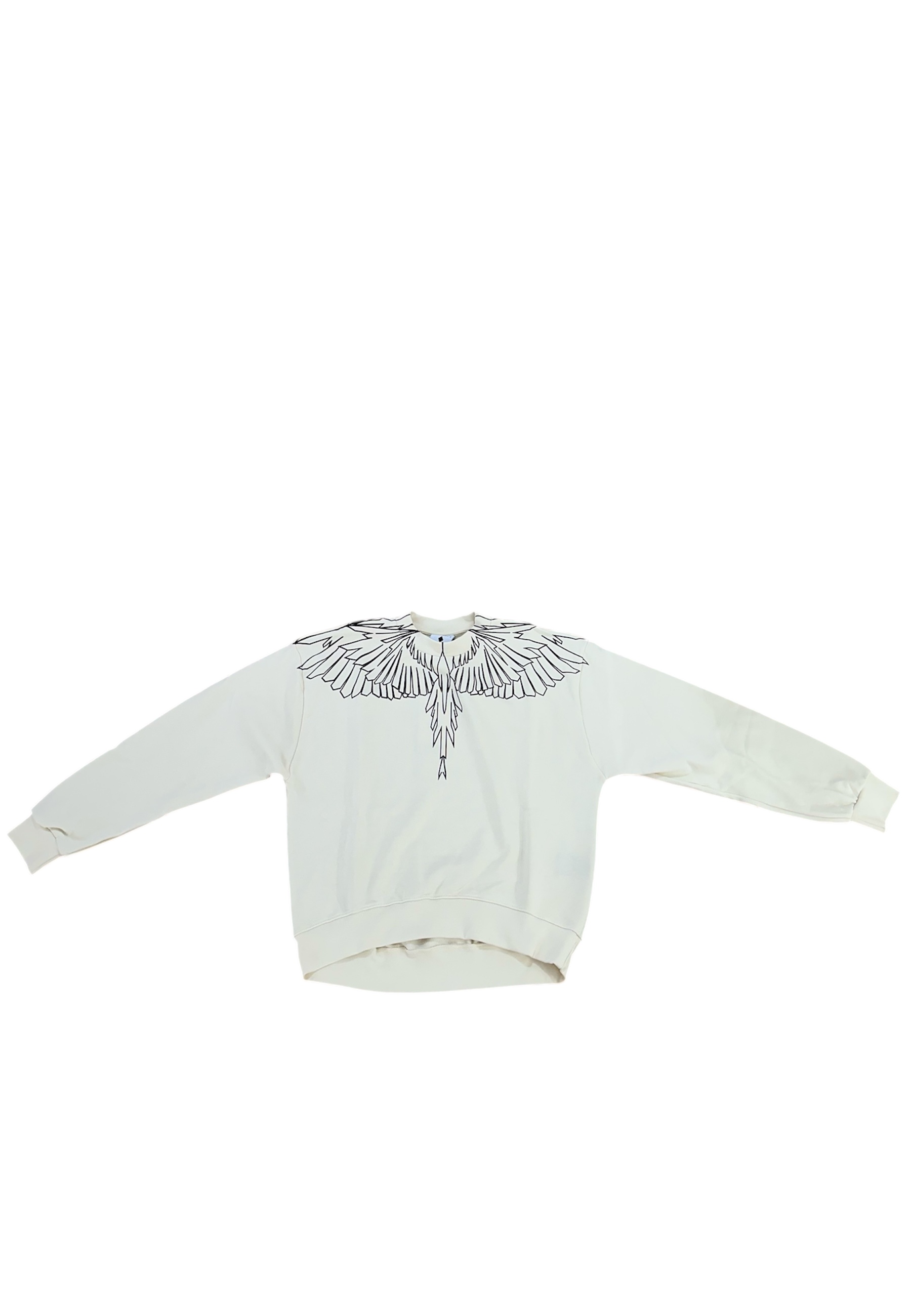 County Of Milan Women's Crew Neck Sweatshirt  Black Wings In White