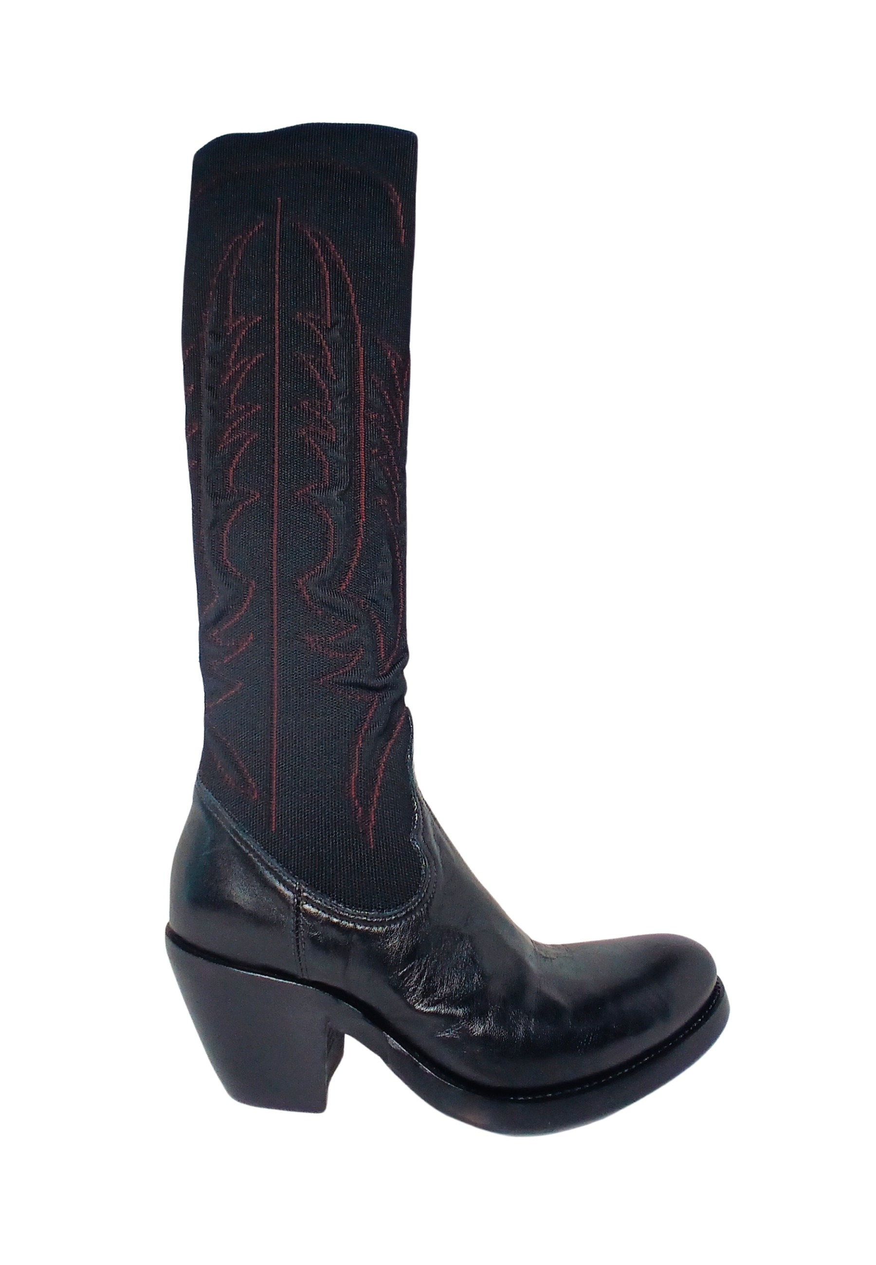 Women's Shoes Rocco P Long knee heel boot with embroidery