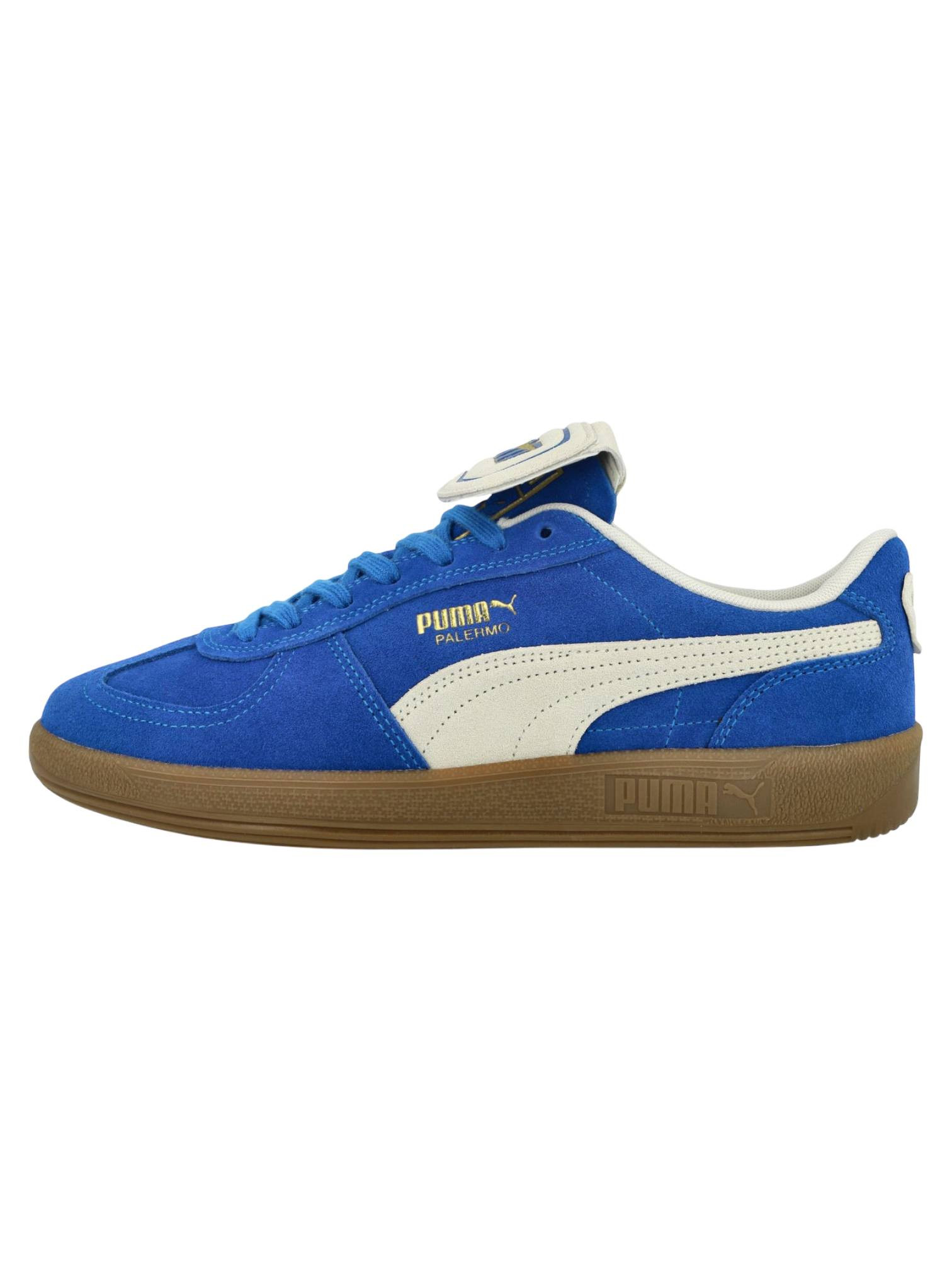 Puma Palermo Vintage premium suede lage lederen sneakers - Vivid Blue/Warm white