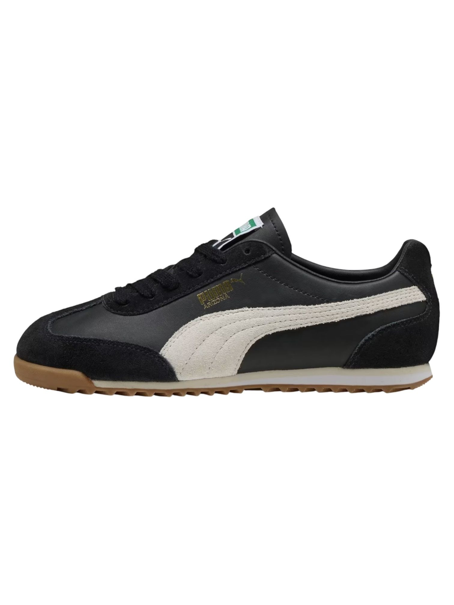 Puma Arizona retro lage lederen sneakers - Zwart/Warm wit