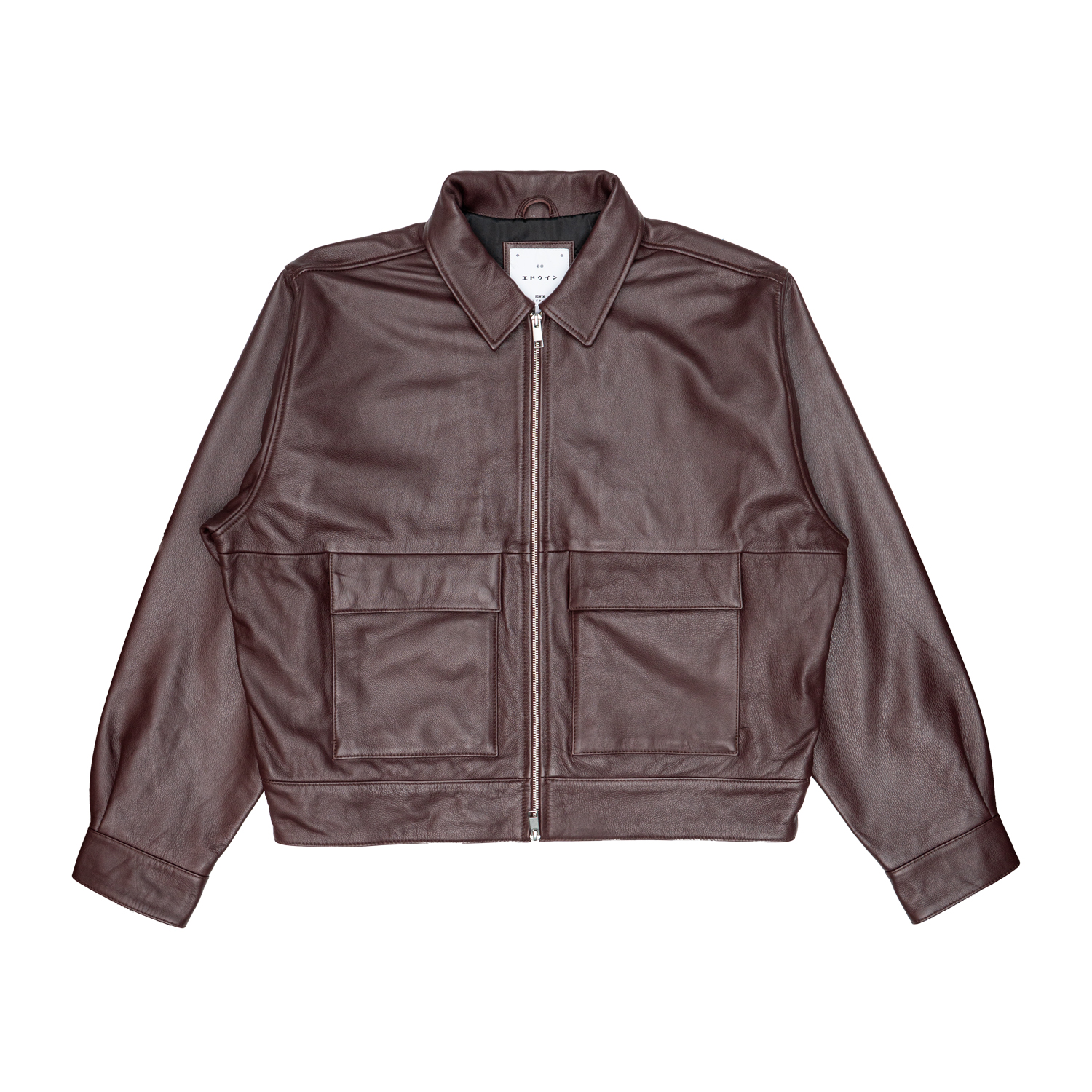 Edwin Men's Leather Jacket  Dogma Brown Burgundy