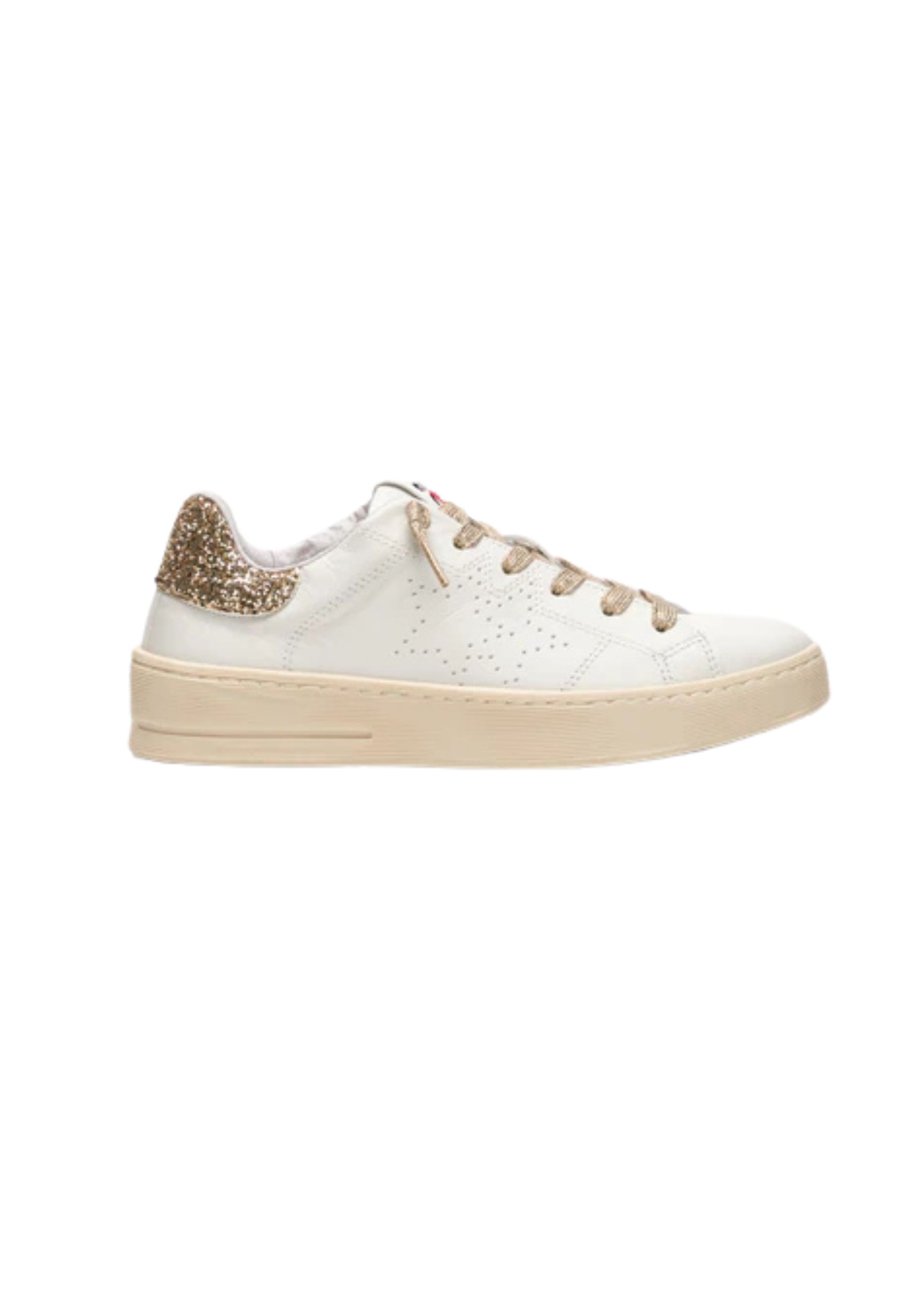 2 Star Women's Sneakers 2-star New Star Glitter And Gold In White
