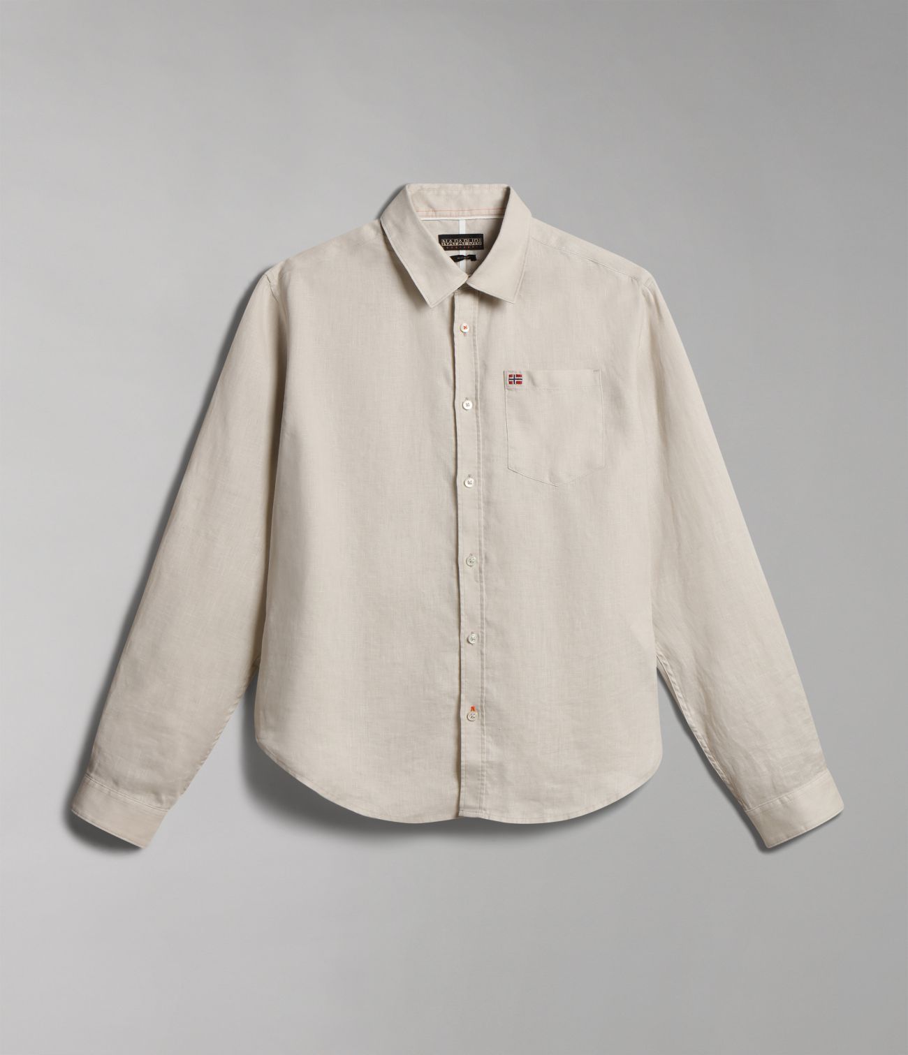 Napapijri Shirts Man G-creton Np0a4h1c N90 Beige Silver In Neutral