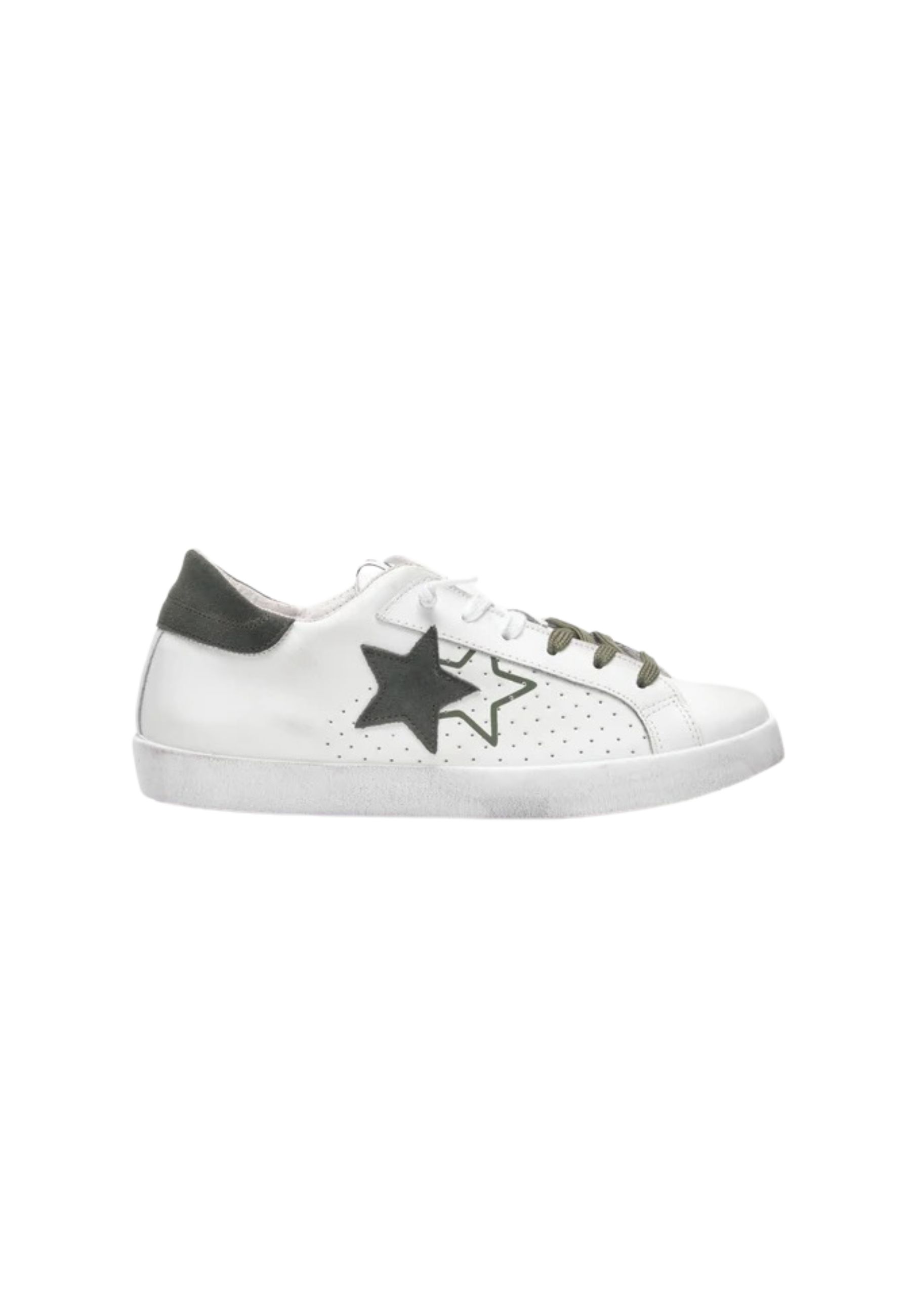 2 Star Men's Sneakers 2-star Prime Star White Star Green Star In White