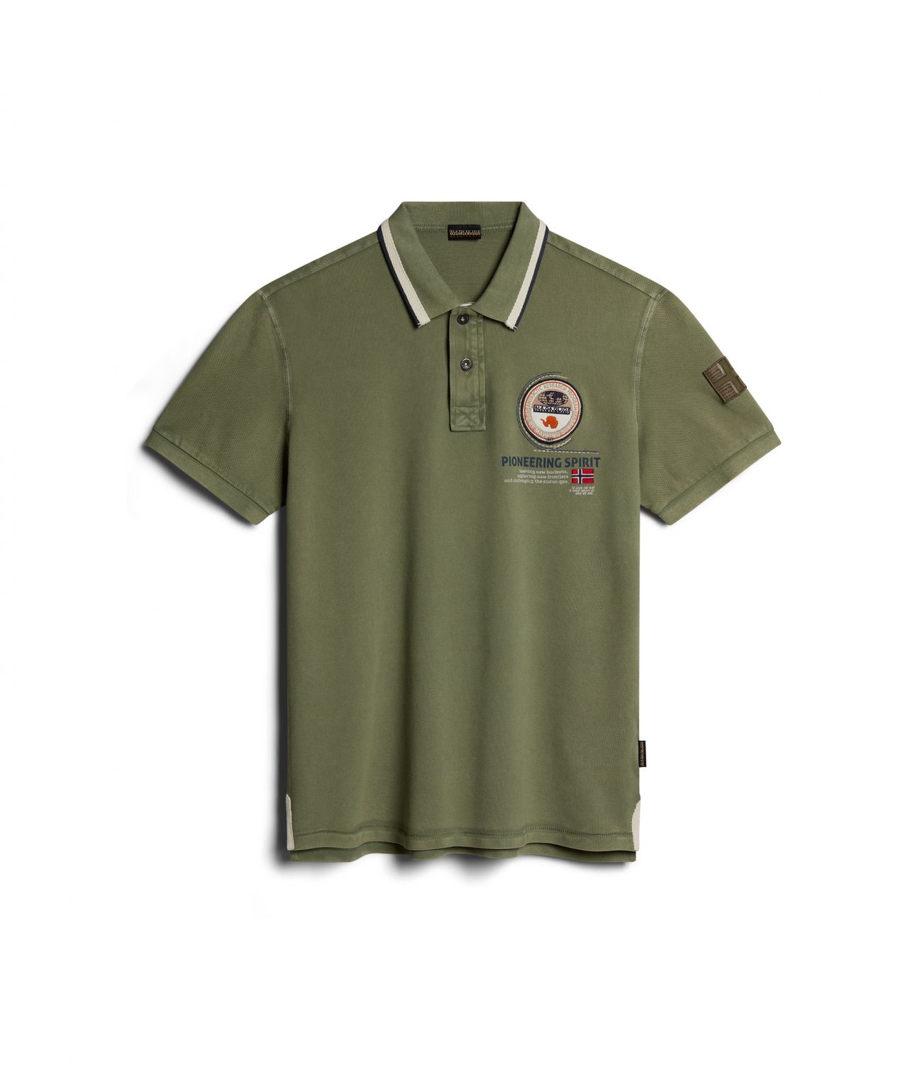 Napapijri Polo Man  Gandy 4 - Np0a4h8r Gae1 Green Lichen In Green