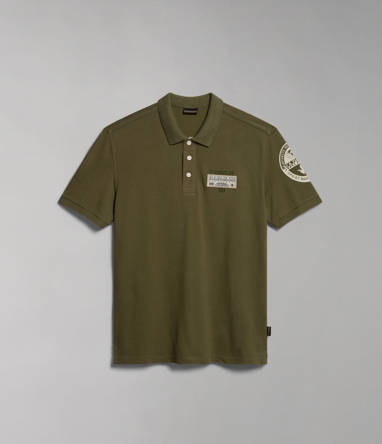 Napapijri Polo Man E-amundsen Np0a4h6a Gae1 Green Lichen In Green