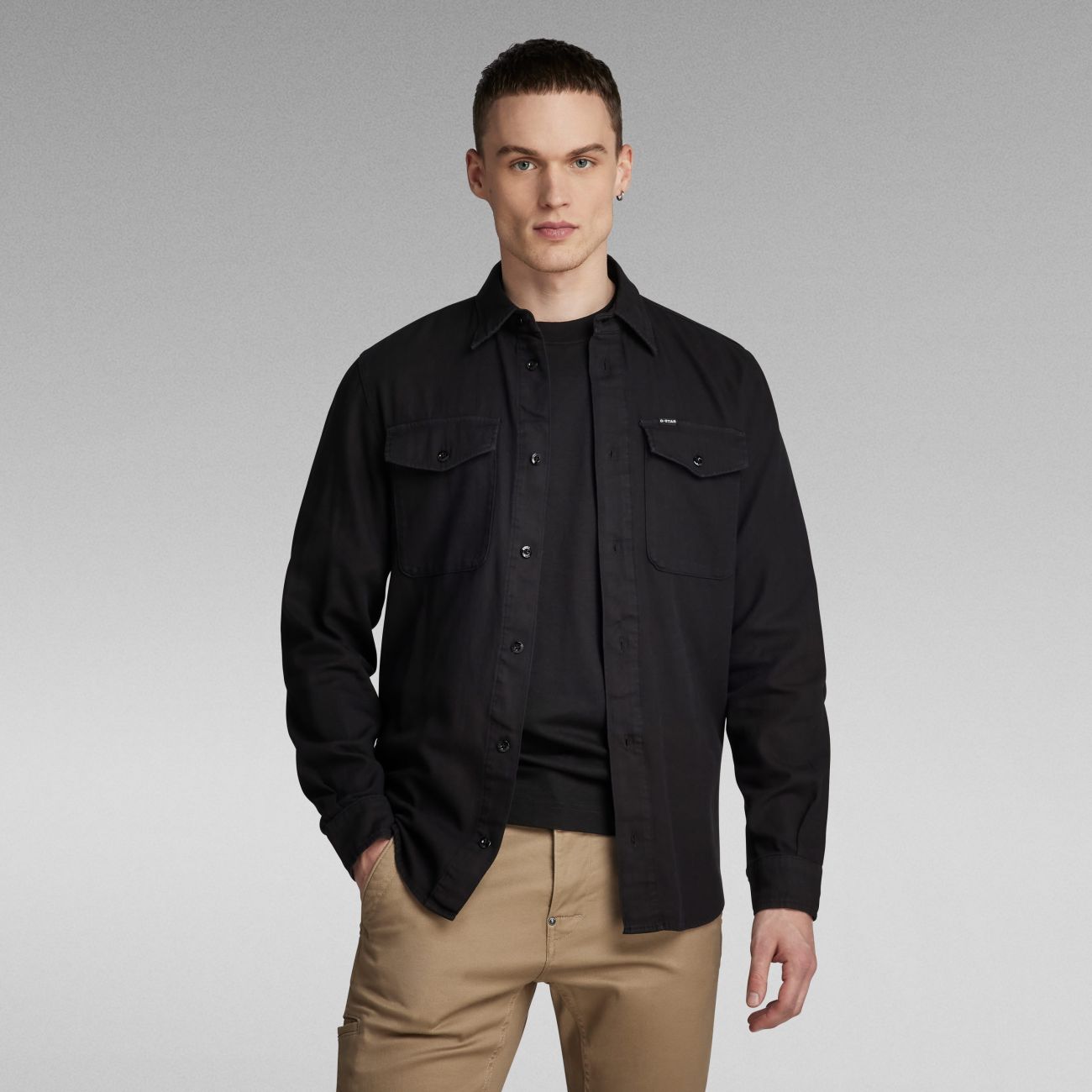 G-star Shirts Man  D20165-7647 Marine B564 Black In Black