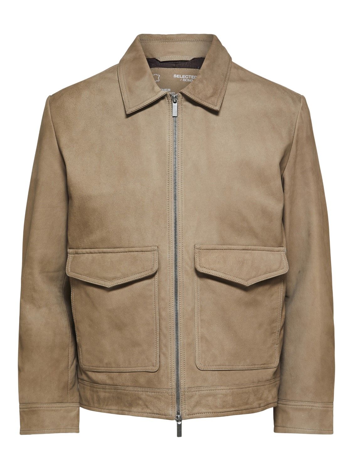 Selected Jackets And Jackets Man 16089906 Beck Giat Brindle In Brown