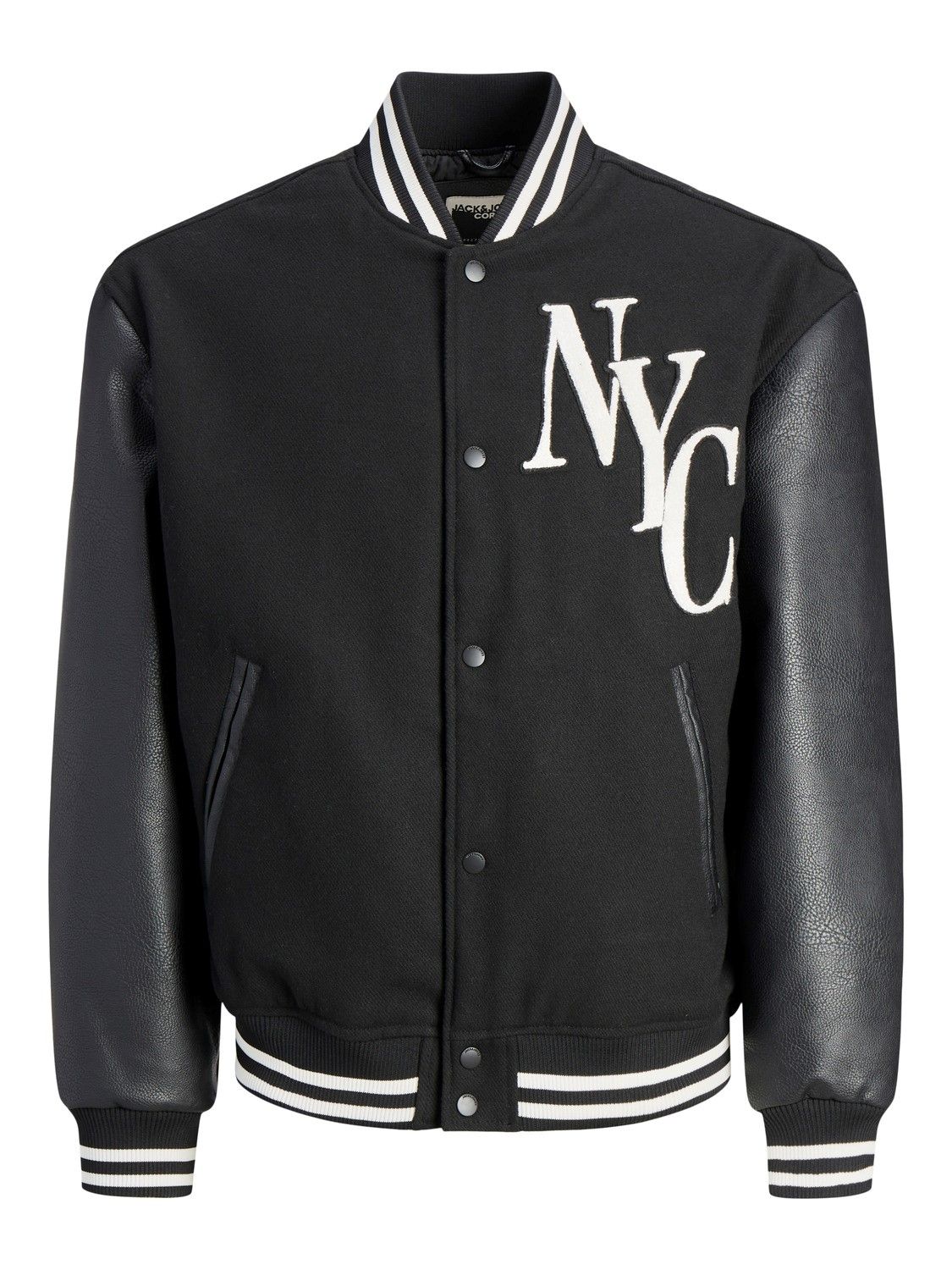 Jack & Jones Jackets And Jackets Man Jack And Jones 12238303 Varsity Black In Black