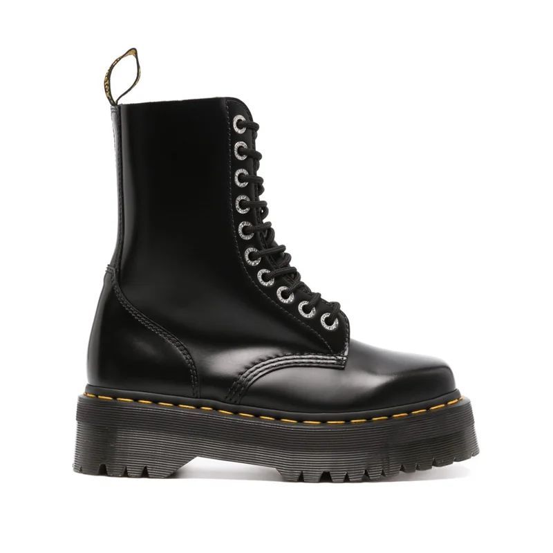 Dr. Martens Tronchetto E Stivaletto Donna  31147001 - 1490quad Squared Polished Smooth Black In Black