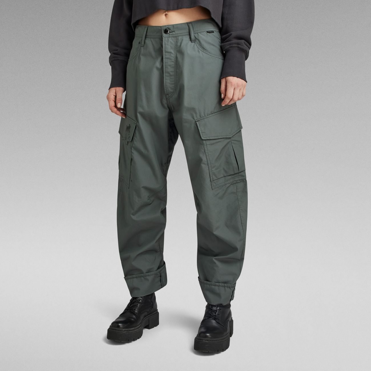 G-star Women's Trousers  D23221-c973 Cargo 3d 996 Graphite In Green