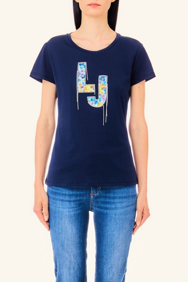 Liu •jo T-shirt Woman Liu Jo Ma4066 J5904 N9339 In Blue