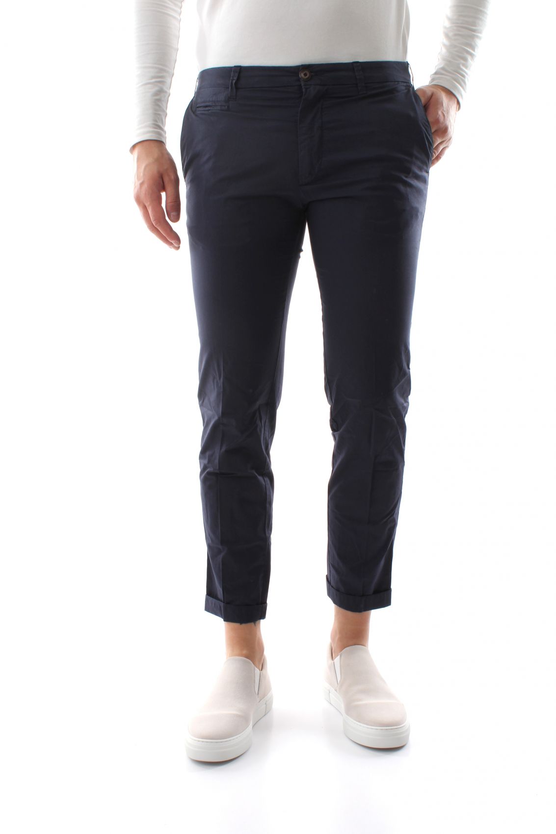 40weft Men's Trousers  Billy Ss 1709 - Stretch Pima Cotton W1738 In Blue