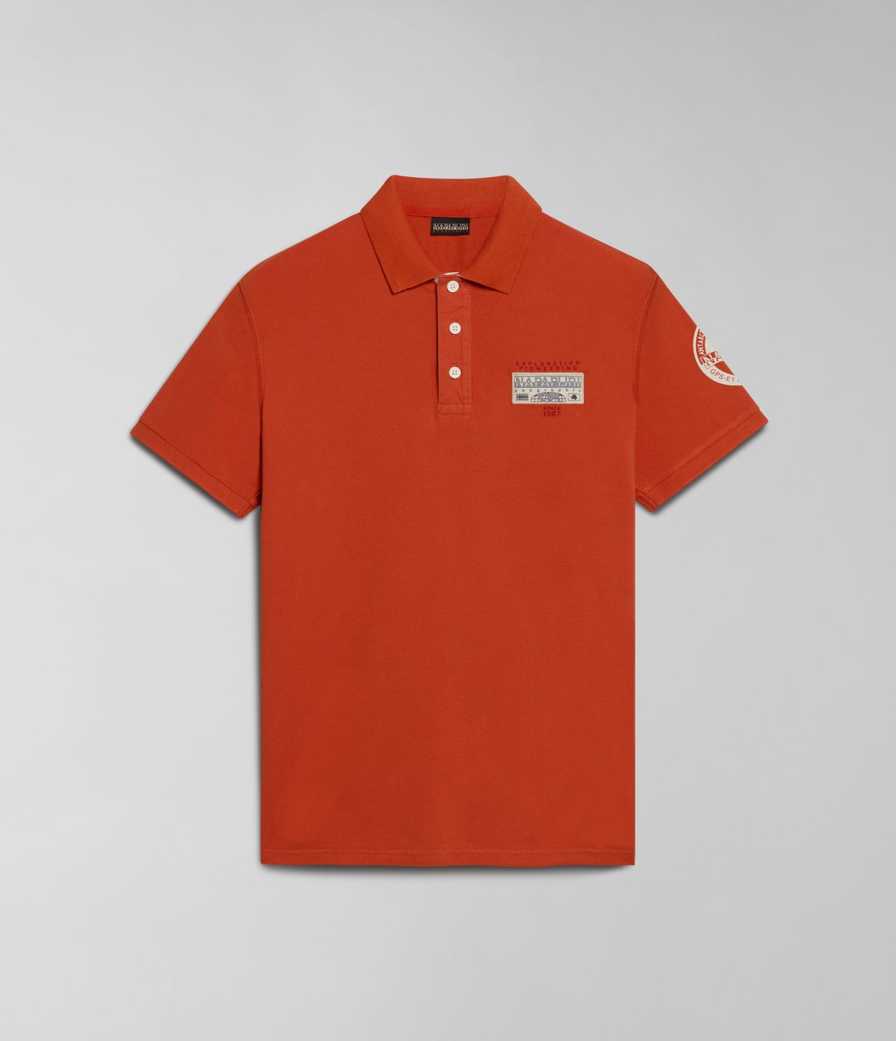 Napapijri Polo Man  E-amundsen Np0a4h6a A621 Orange Burnt In Orange