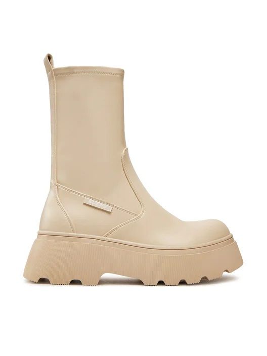 Guess Tronchetto E Stivaletto Donna  Flfner Ele10 Cream Cheese In Sand
