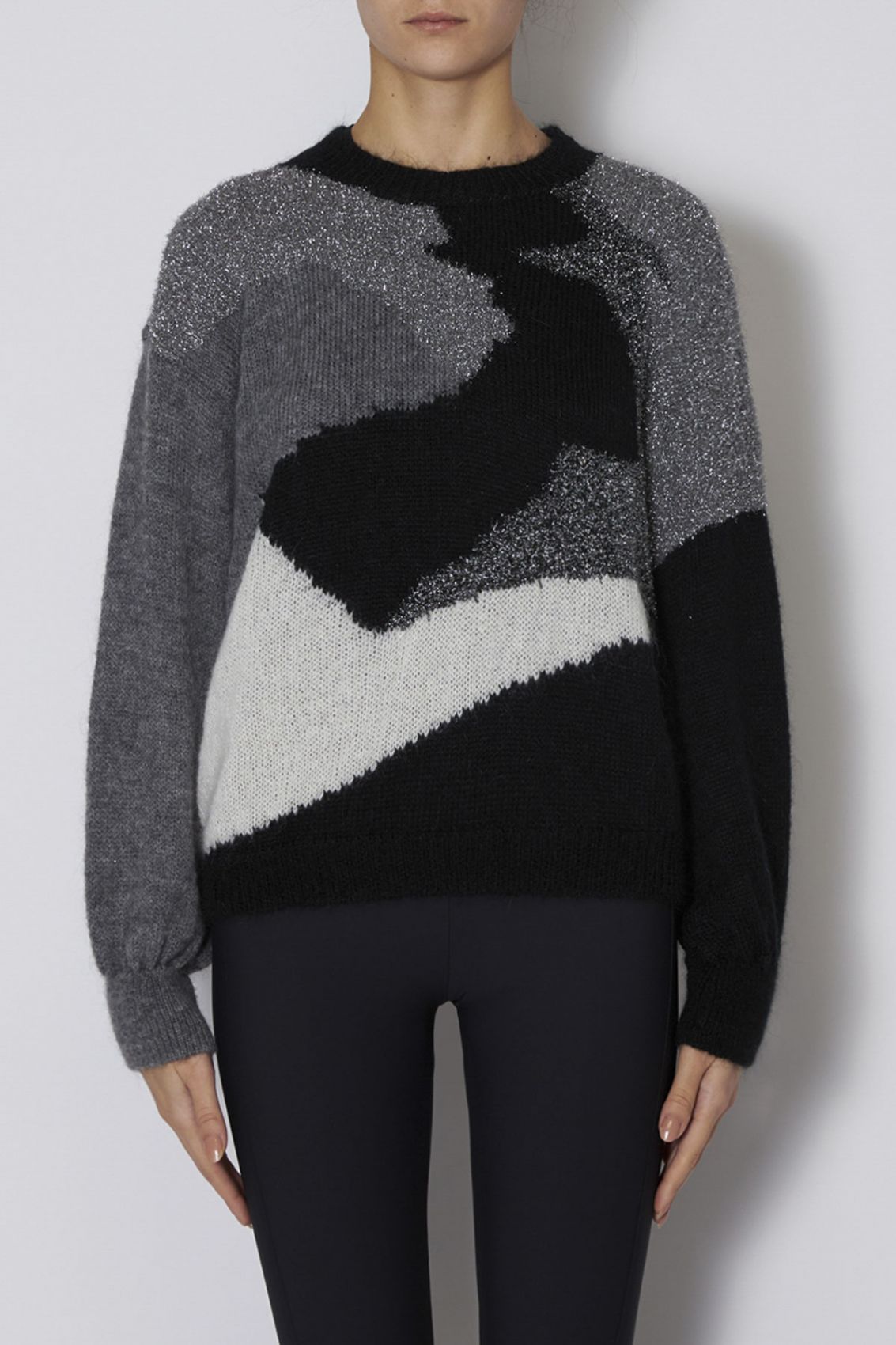 Kaos Woman Sweater Black Size L Acrylic, Polyamide, Mohair Wool, Viscose, Metallic Fiber In Blue