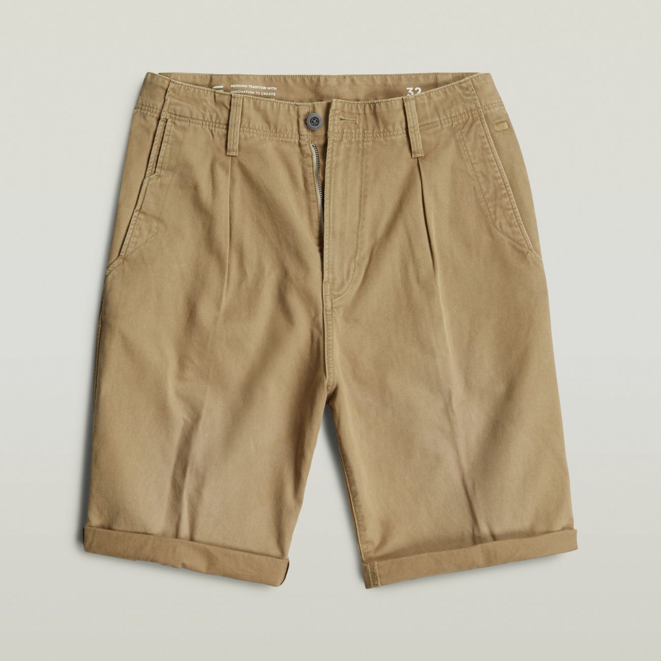 G-star Shorts And Bermuda Man  D24544 C962 Pleated Chino B444 Safari In Nude