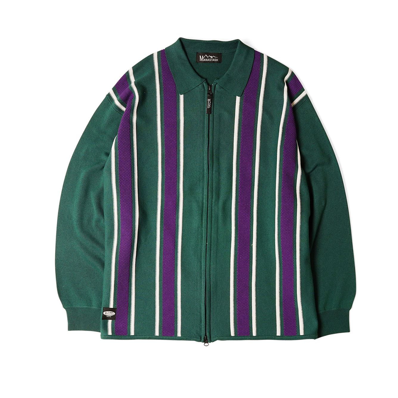 Manastash Sweater  Mca Stripe Zip Knit In Green